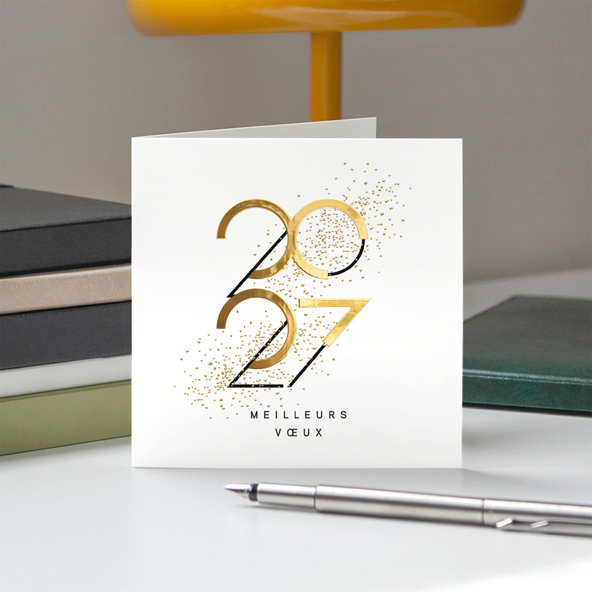 Graphique Style | Vœux professionnels • Carte de voeux dorure • Carrée pliable photo N° 5