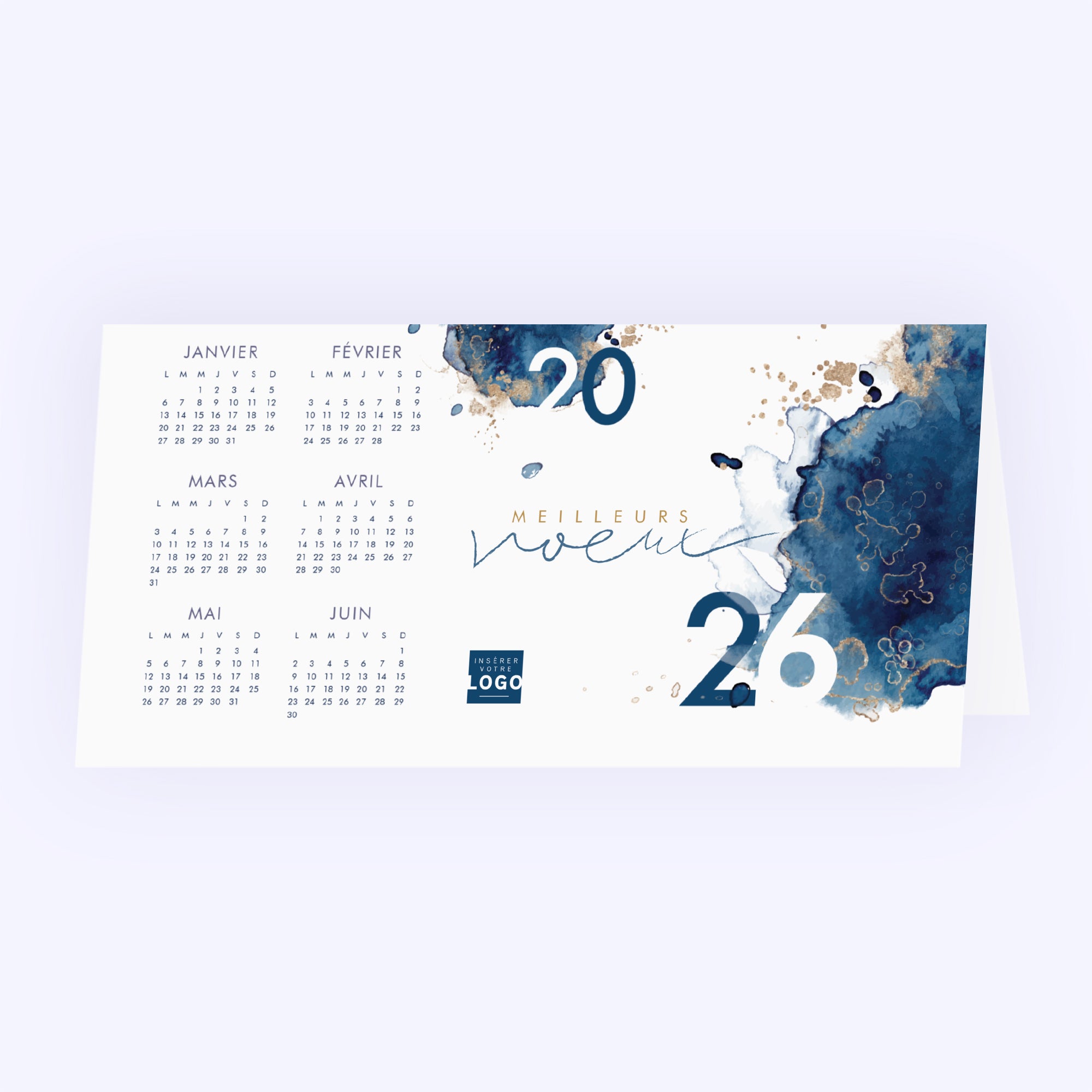 Poussière d'étoile | Vœux professionnels • Calendrier professionnel • Rectangle double photo N° 1