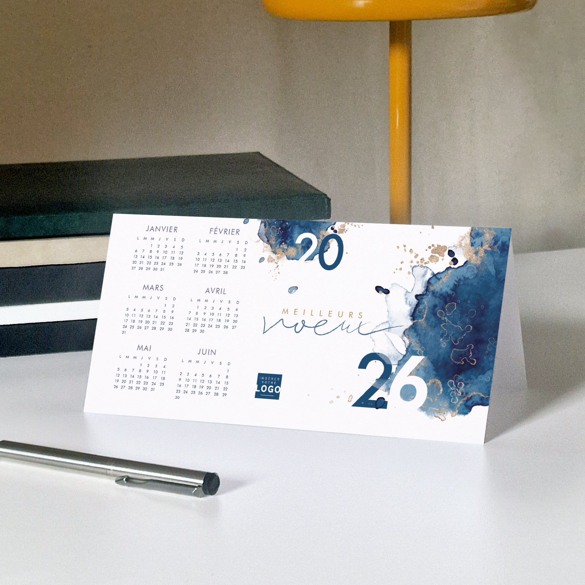 Poussière d'étoile | Vœux professionnels • Calendrier professionnel • Rectangle double photo N° 5