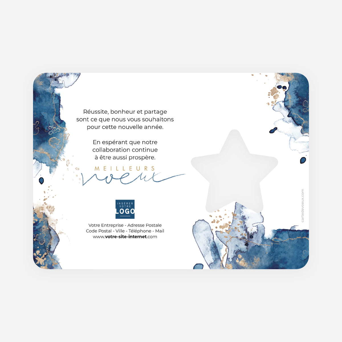 Poussière d'étoile | Vœux professionnels • Carte de voeux • Étoile découpée photo N° 2