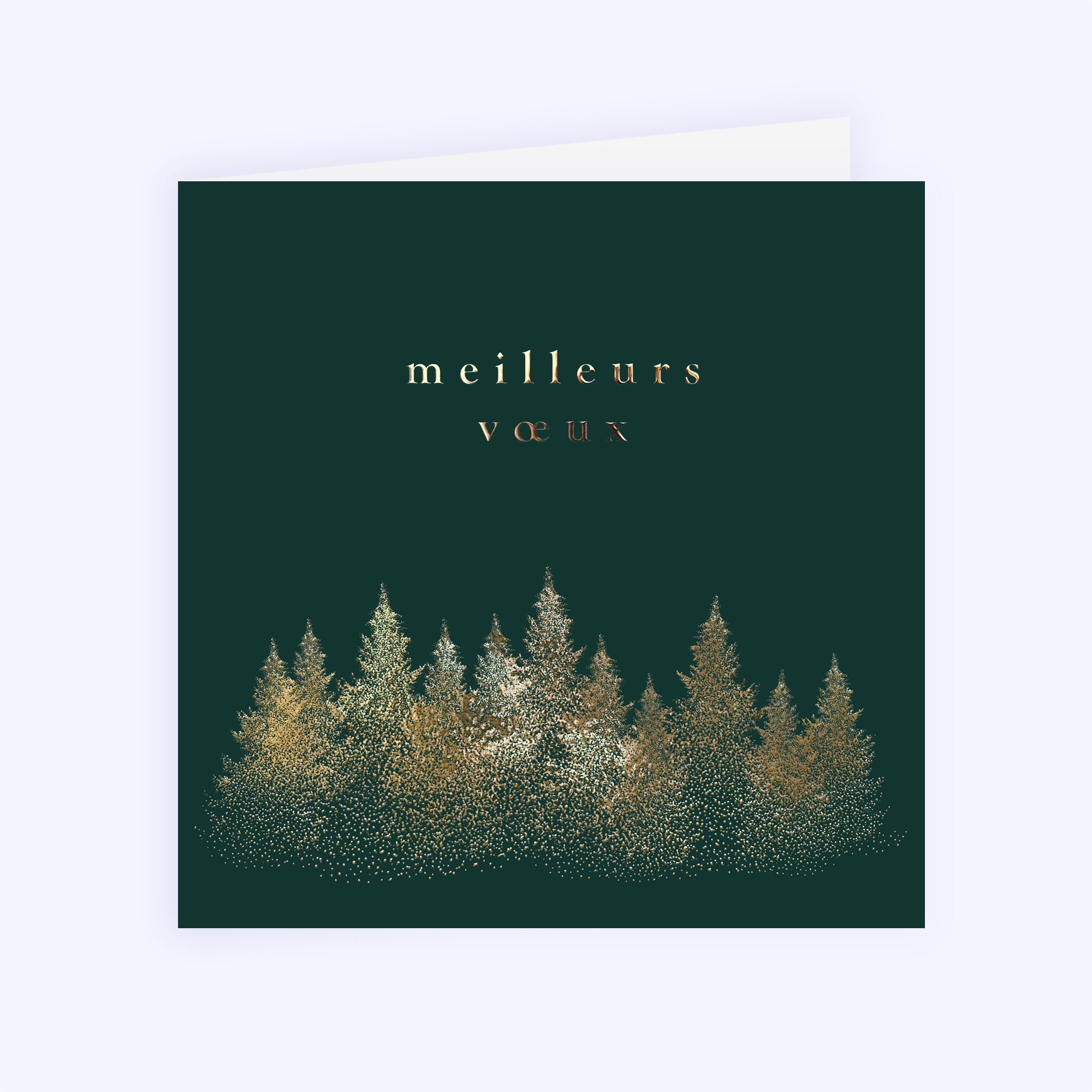 Paillettes de sapins | Vœux professionnels • Carte de voeux dorure • Carré double photo N° 1
