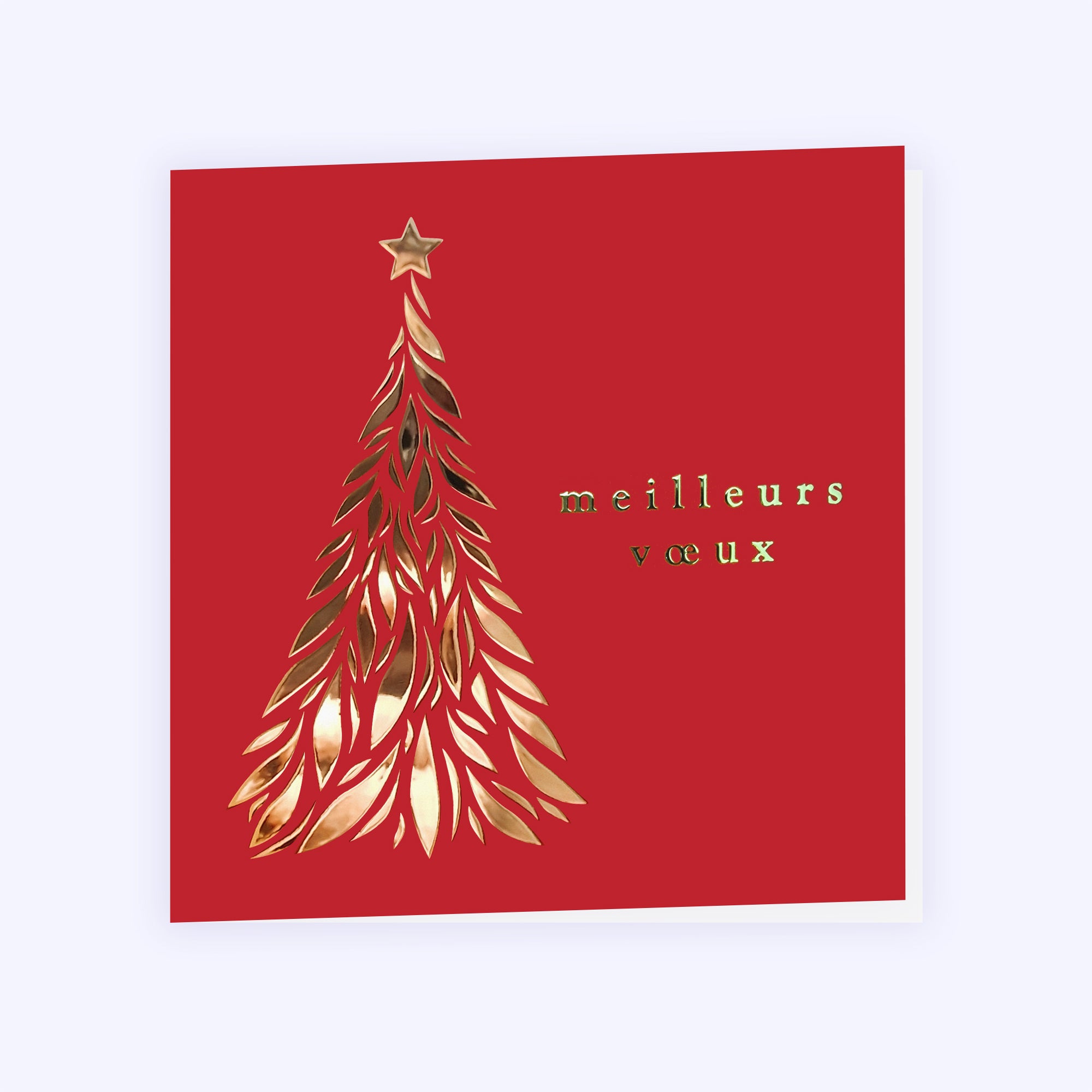 Mon beau sapin doré | Vœux professionnels • Carte de voeux dorure • Carré double photo N° 1