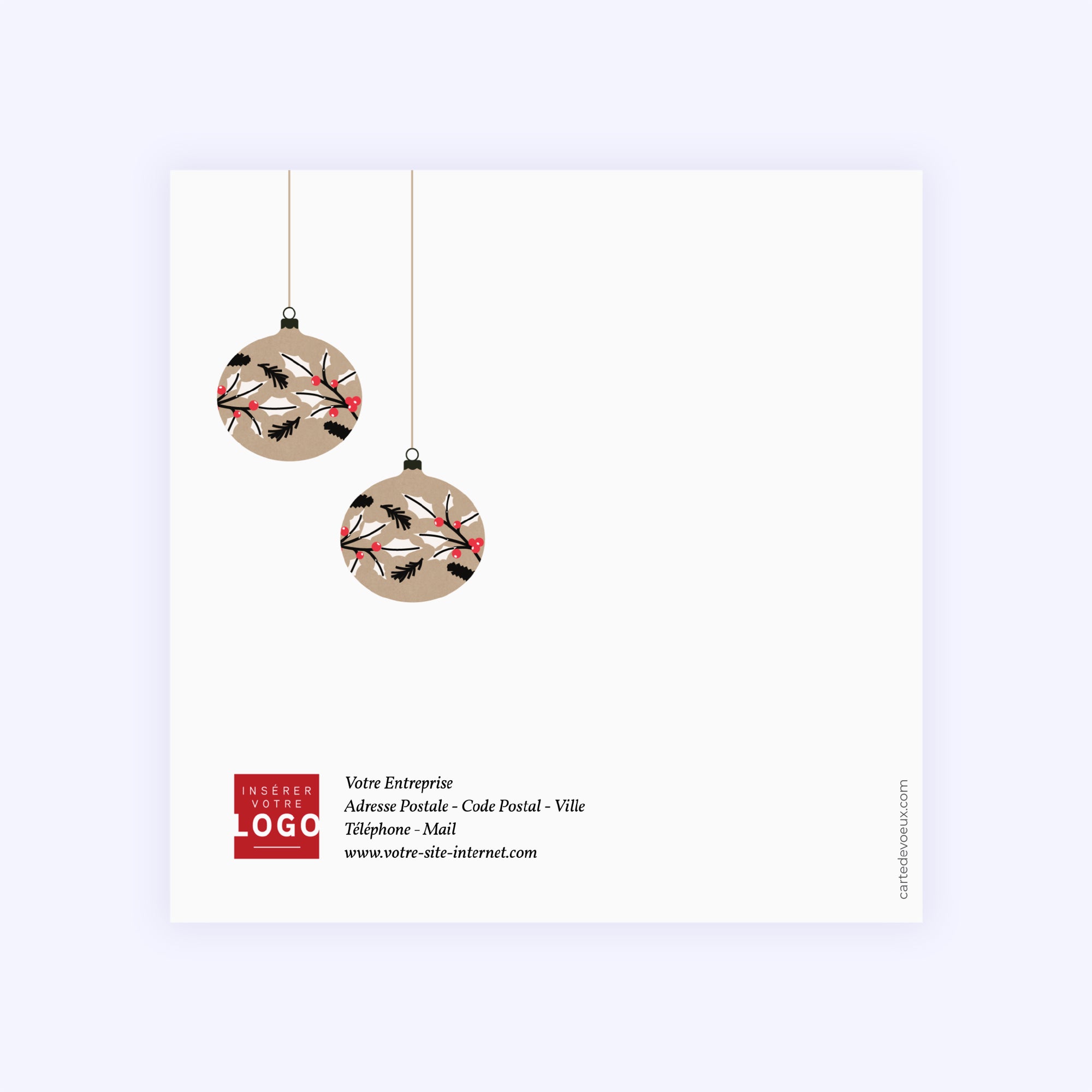 Boule de Noël | Vœux professionnels • Carte de voeux • Carré double photo N° 3