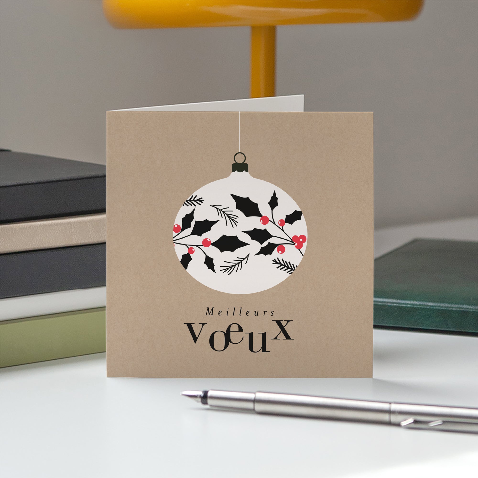Boule de Noël | Vœux professionnels • Carte de voeux • Carré double photo N° 5
