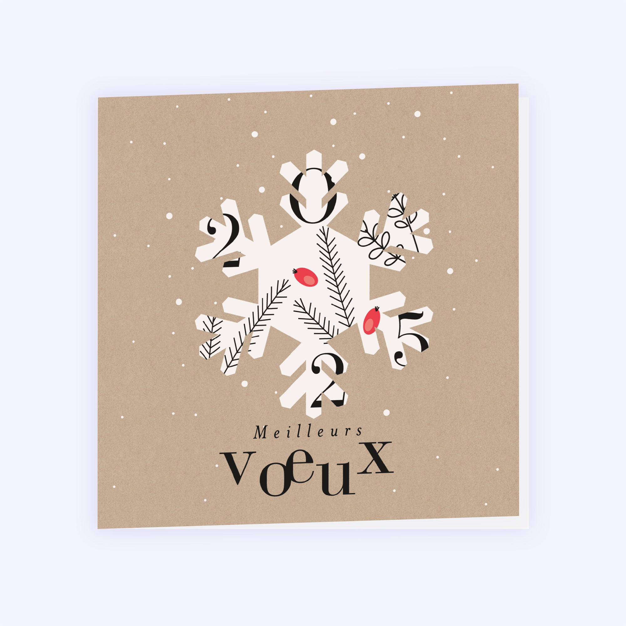 Flocon de Noël | Vœux professionnels • Carte de voeux • Carré double photo N° 1