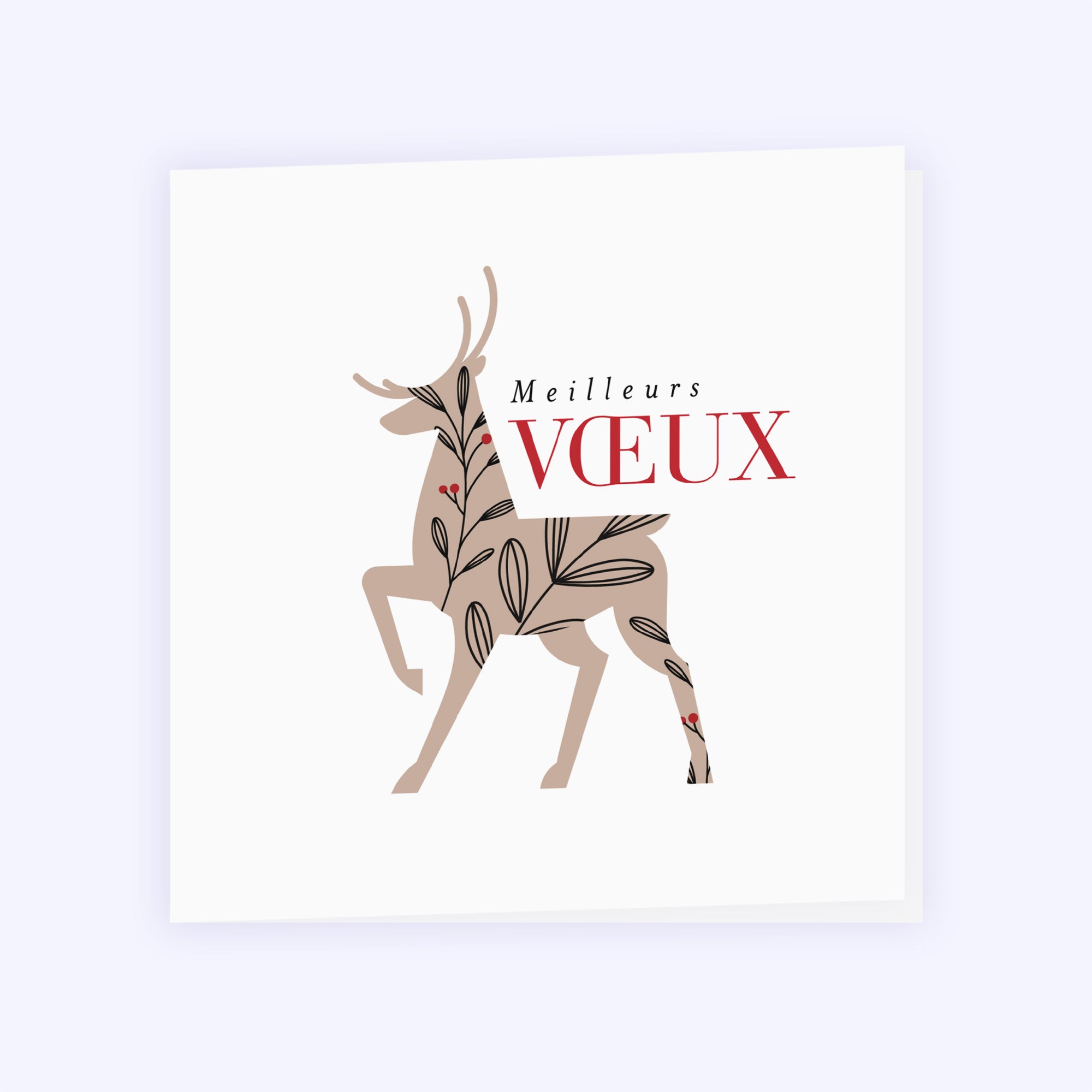 Renne de Noël | Vœux professionnels • Carte de voeux • Carré double photo N° 1