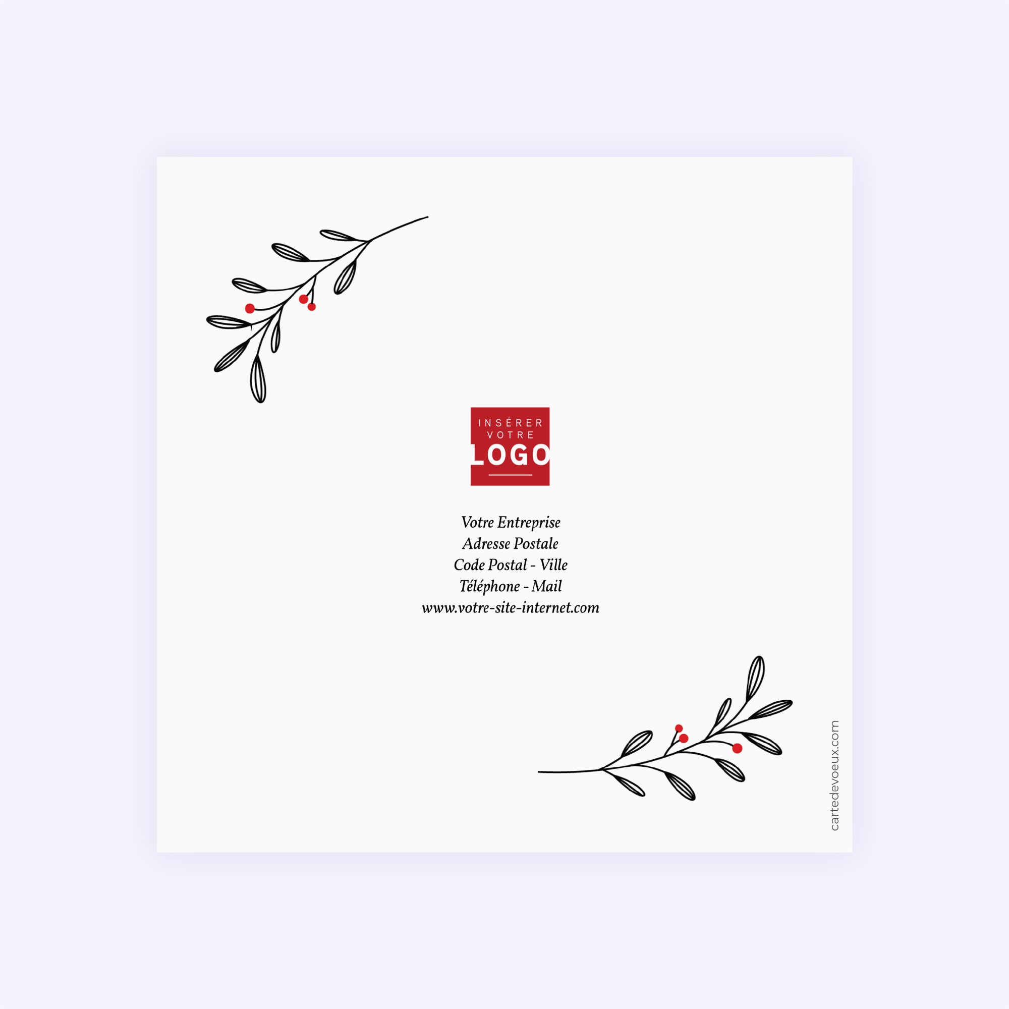 Renne de Noël | Vœux professionnels • Carte de voeux • Carré double photo N° 3