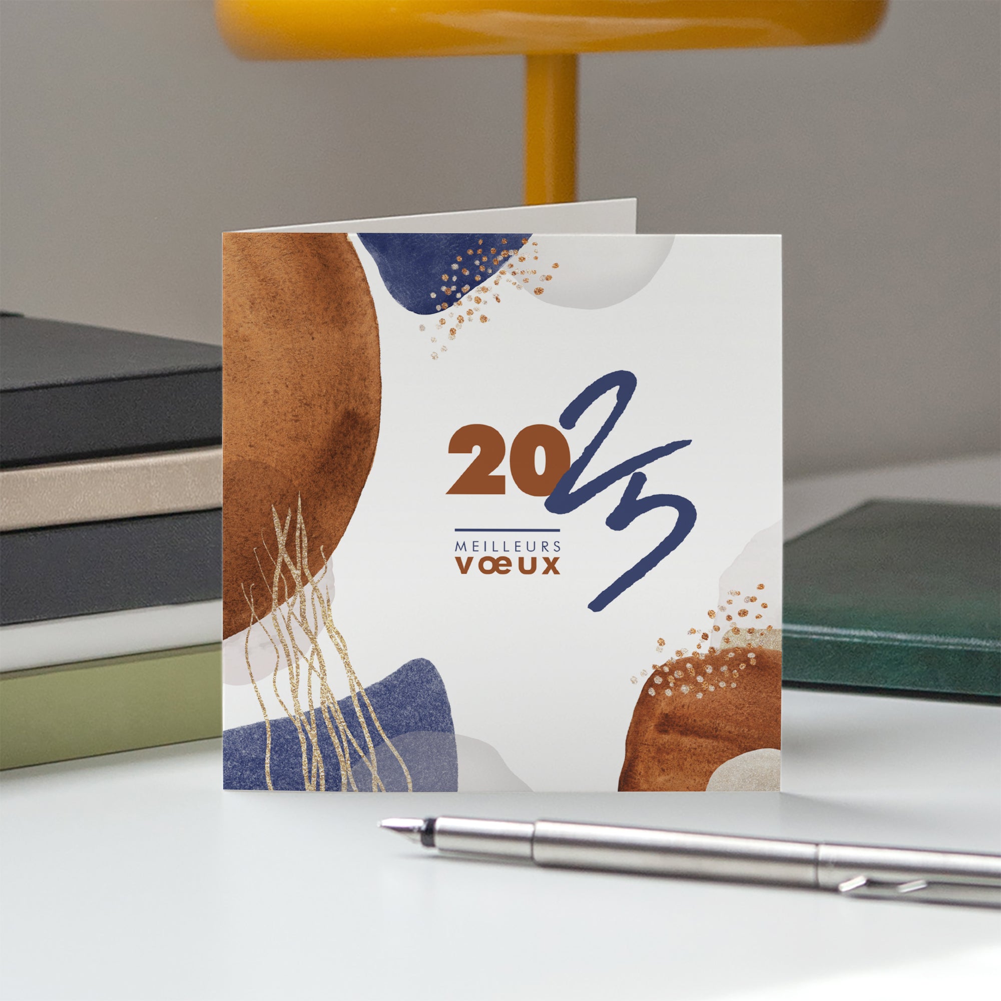Abstraction marine | Vœux professionnels • Carte de voeux • Carré double photo N° 5