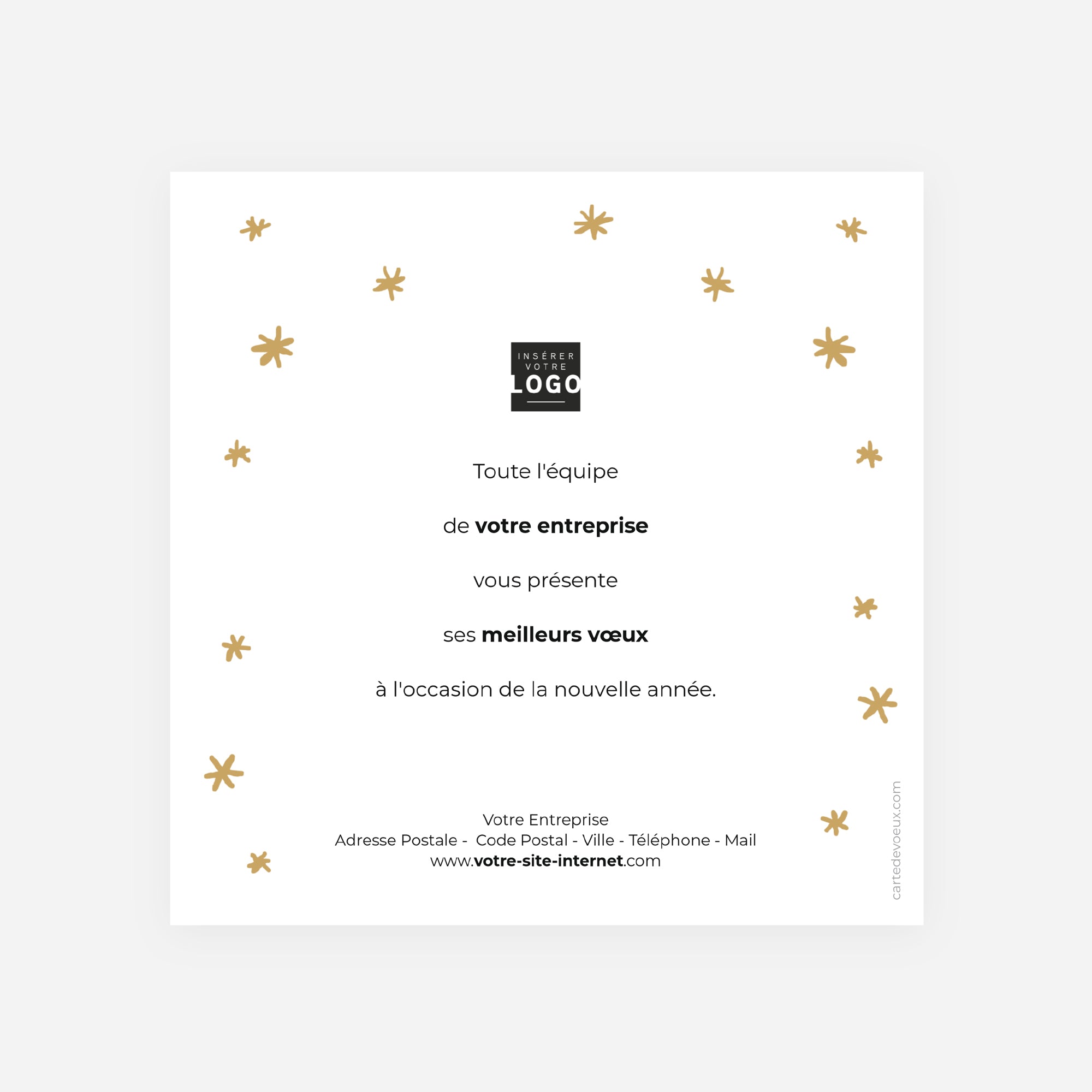 Ecriture sapin | Vœux professionnels • Carte de voeux dorure • Carré photo N° 2