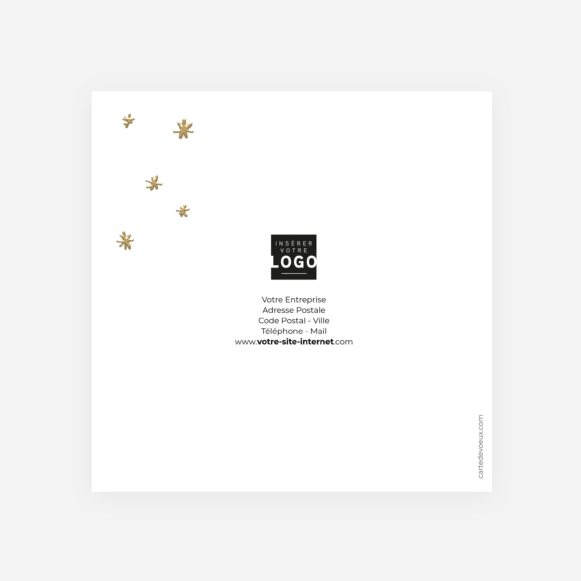 Ecriture sapin | Vœux professionnels • Carte de voeux dorure • Carré double photo N° 3