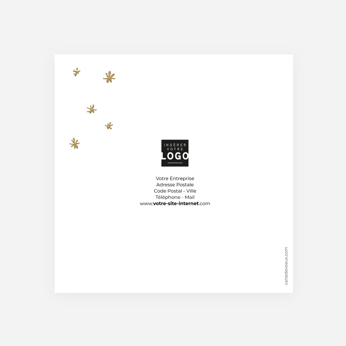 Ecriture sapin | Vœux professionnels • Carte de voeux dorure • Carré double photo N° 3
