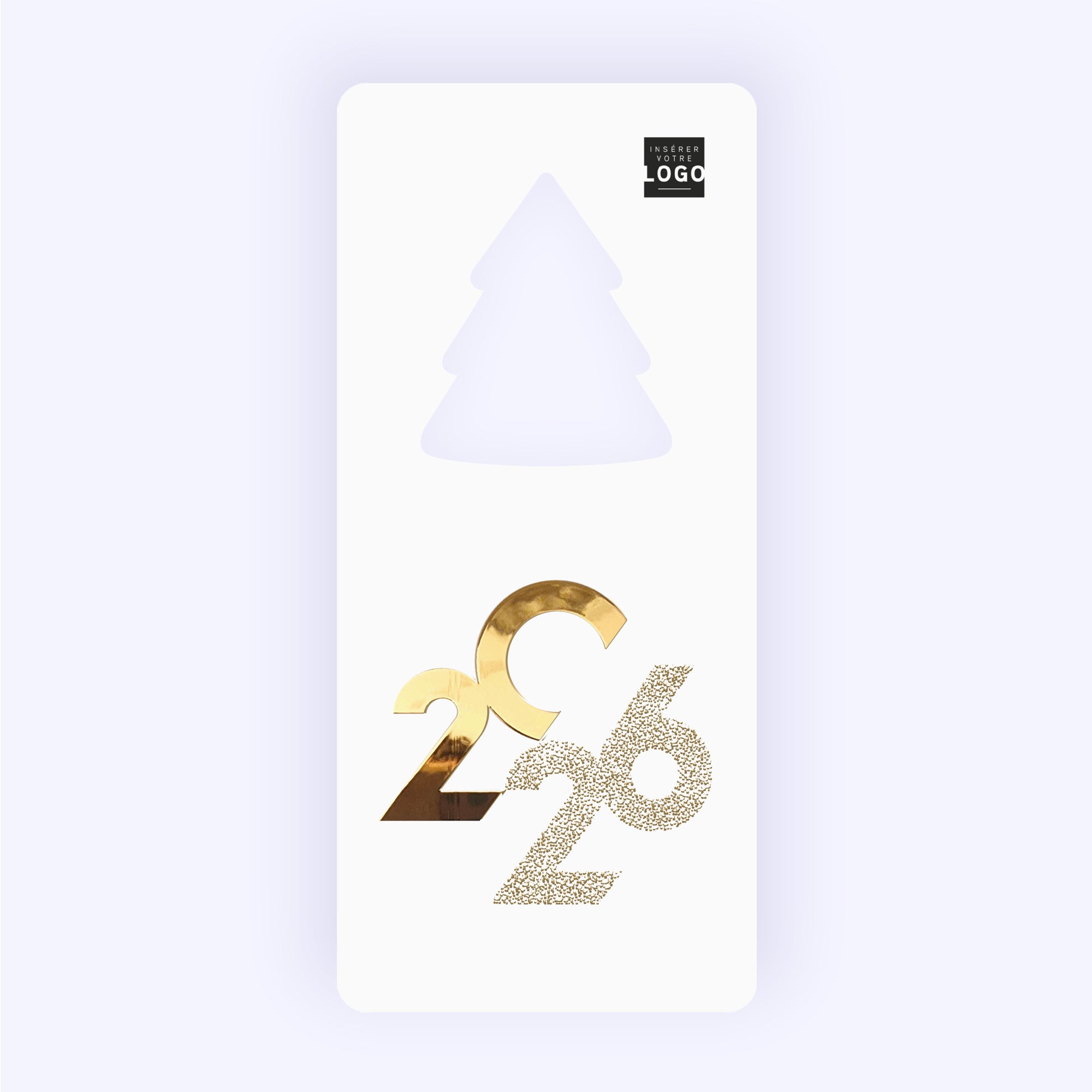 Elégance dorée | Vœux professionnels • Carte de voeux dorure • Vertical sapin photo N° 1