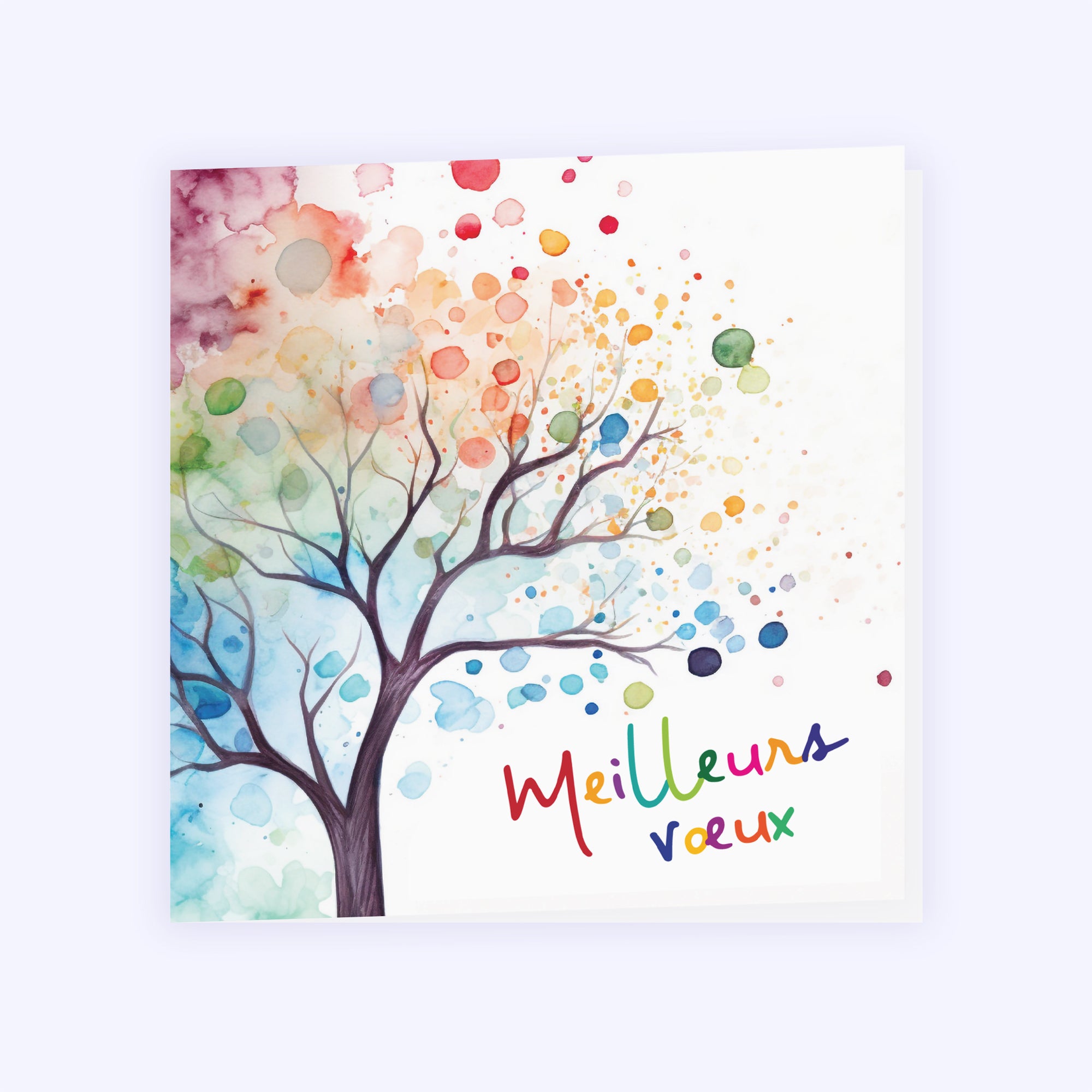 The watercolour tree | Vœux professionnels • Carte de voeux • Carré double photo N° 1