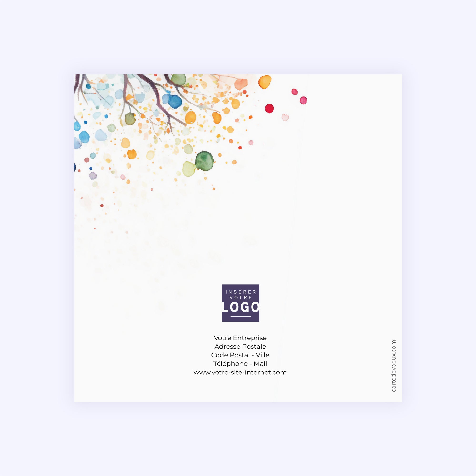 The watercolour tree | Vœux professionnels • Carte de voeux • Carré double photo N° 3