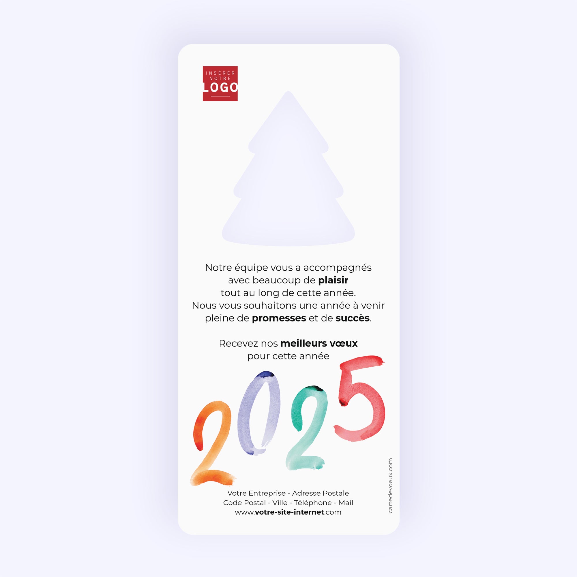 Aquacolor | Vœux professionnels • Carte de voeux • Vertical sapin photo N° 2