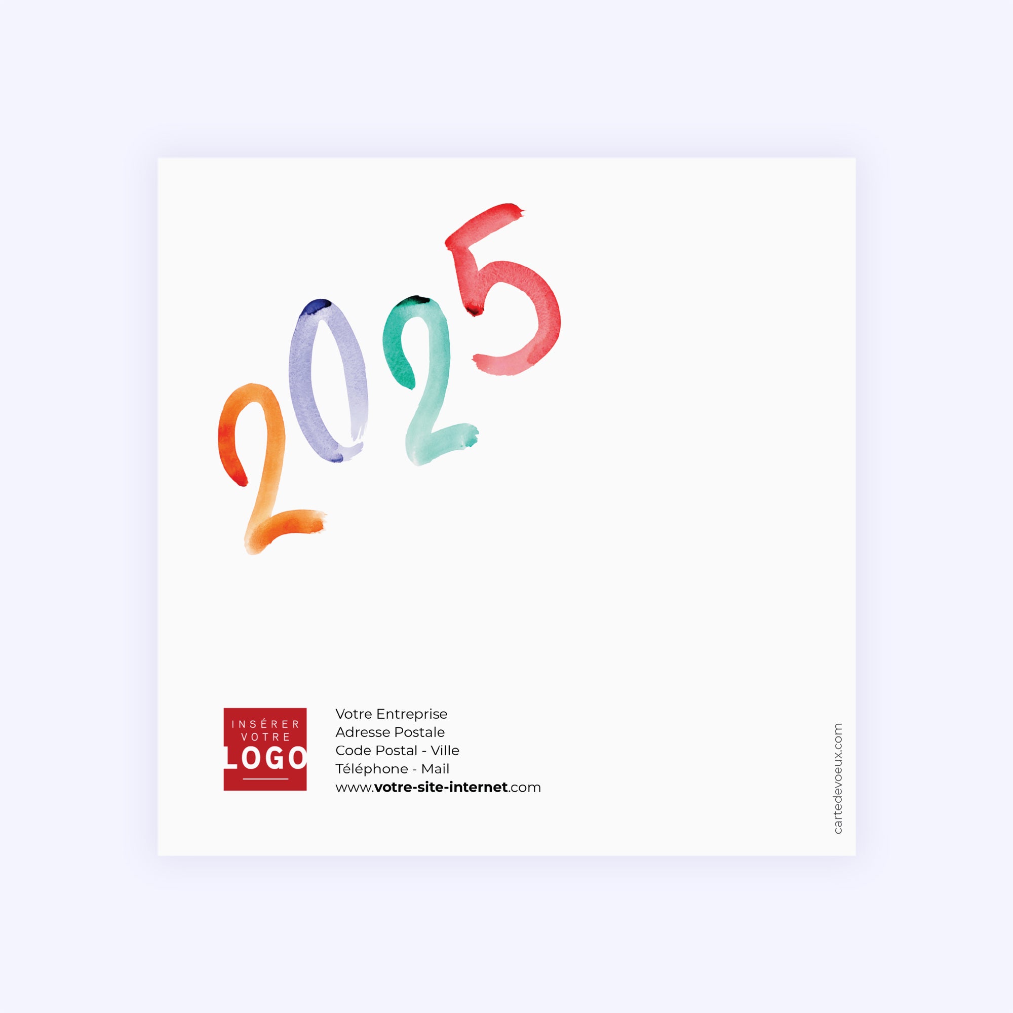 Aquacolor | Vœux professionnels • Carte de voeux • Carré double photo N° 3