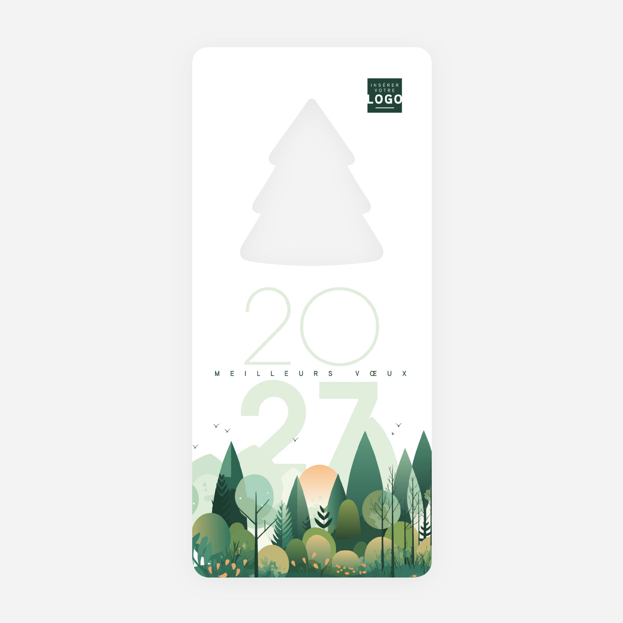 Forest graphik | Vœux professionnels • Carte de voeux • Vertical sapin photo N° 1