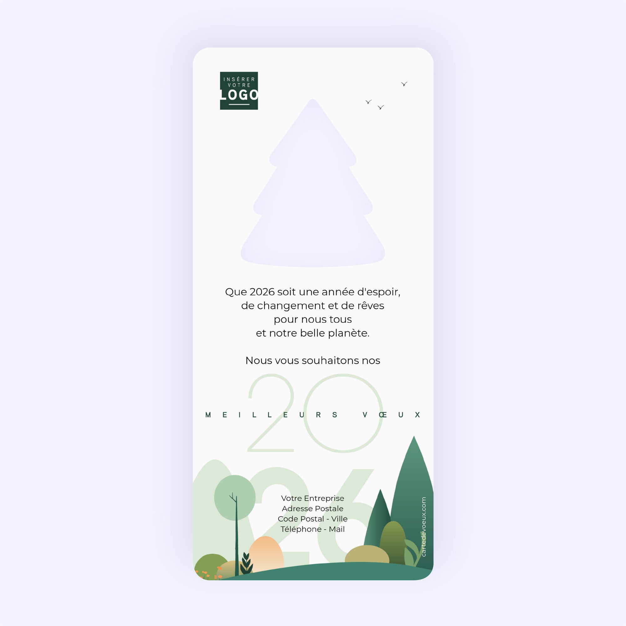 Forest graphik | Vœux professionnels • Carte de voeux • Vertical sapin photo N° 2