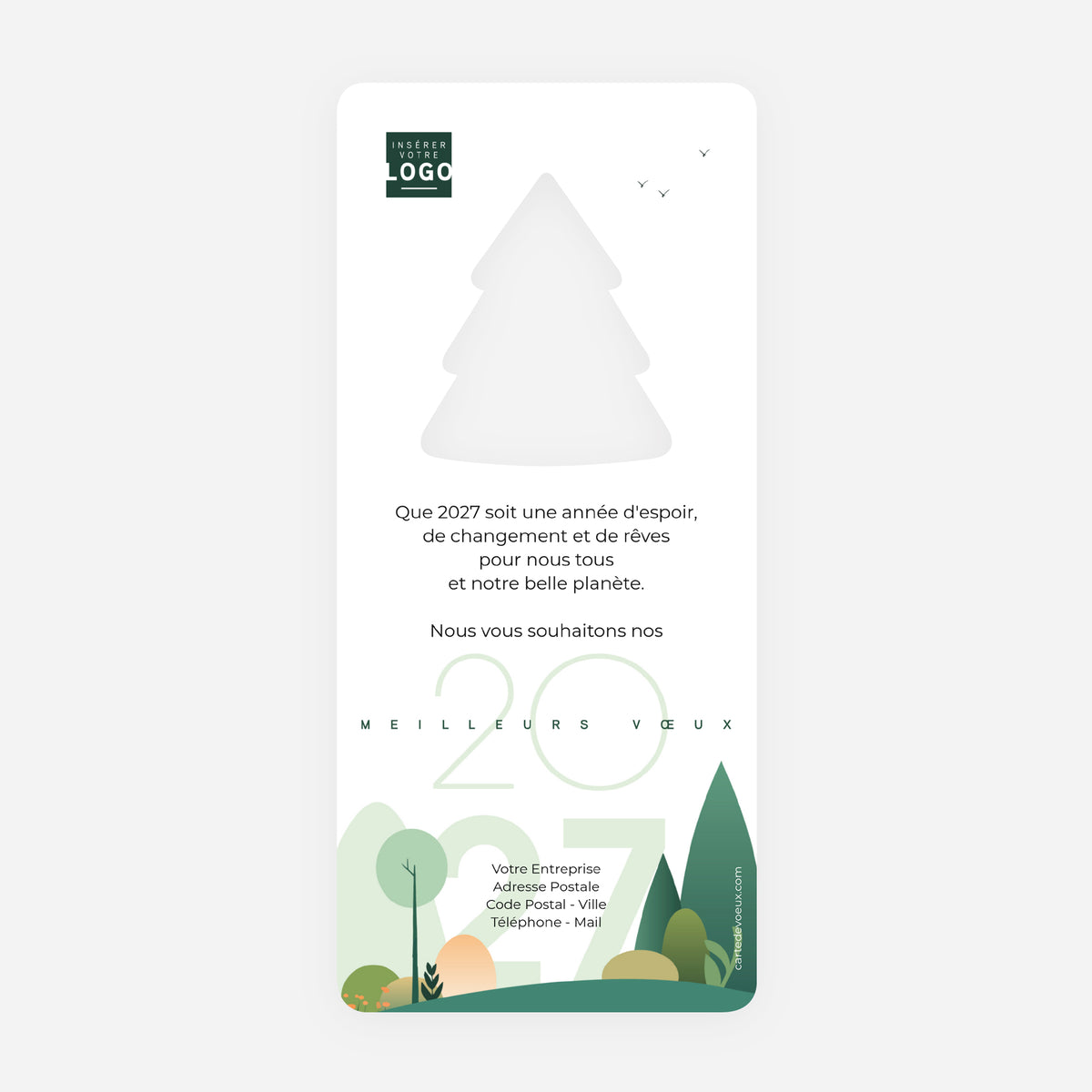Forest graphik | Vœux professionnels • Carte de voeux • Vertical sapin photo N° 2