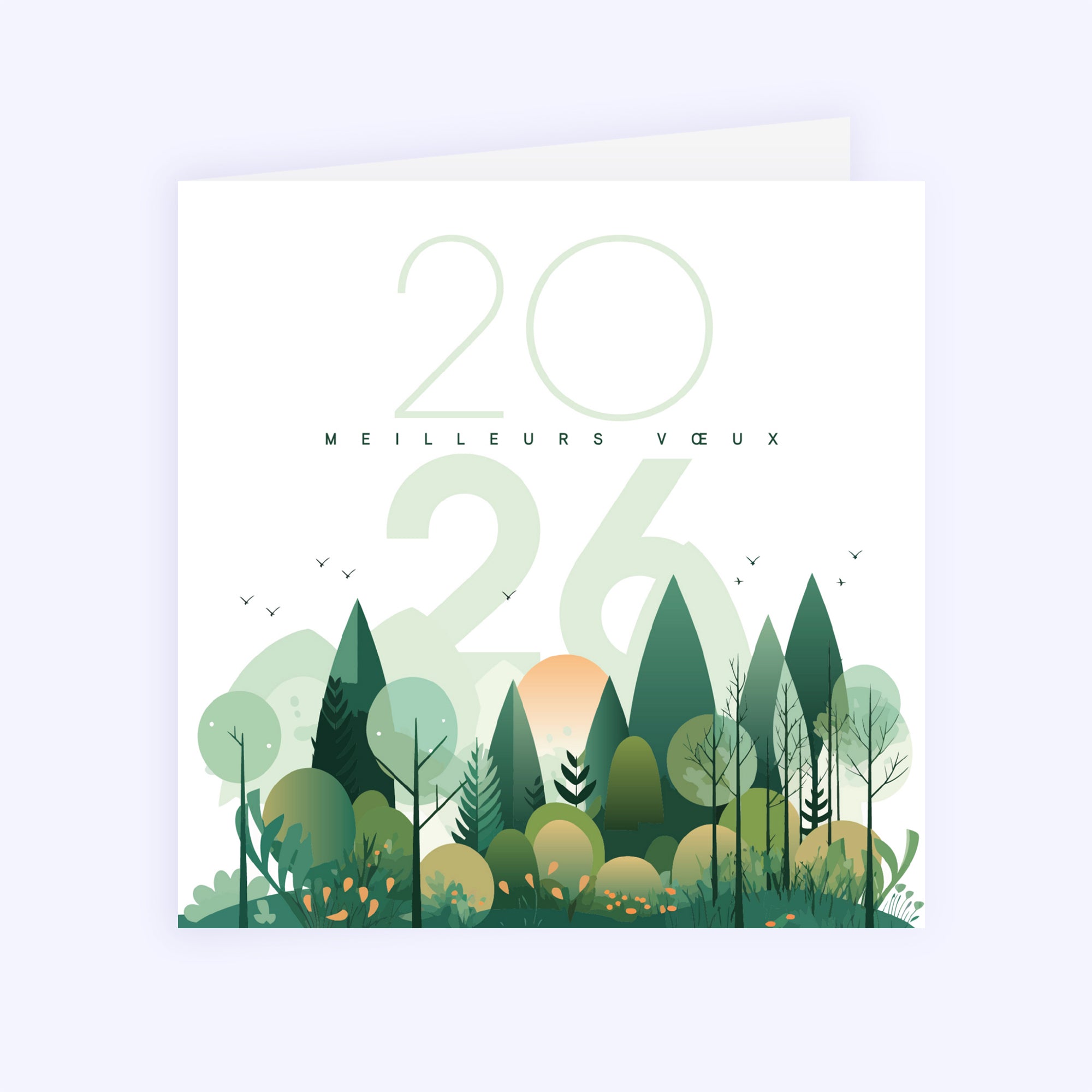 Forest graphik | Vœux professionnels • Carte de voeux • Carré double photo N° 1