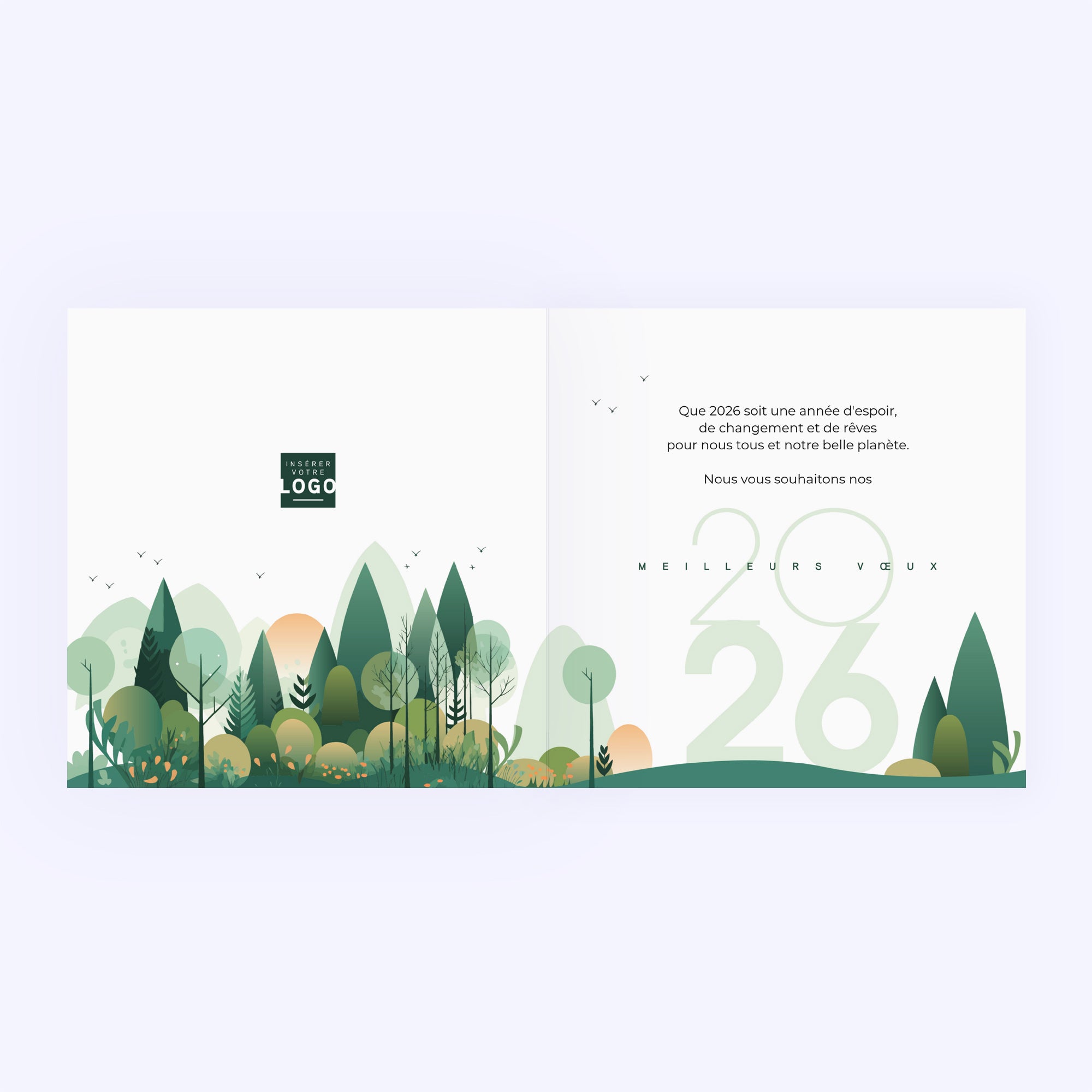 Forest graphik | Vœux professionnels • Carte de voeux • Carré double photo N° 2