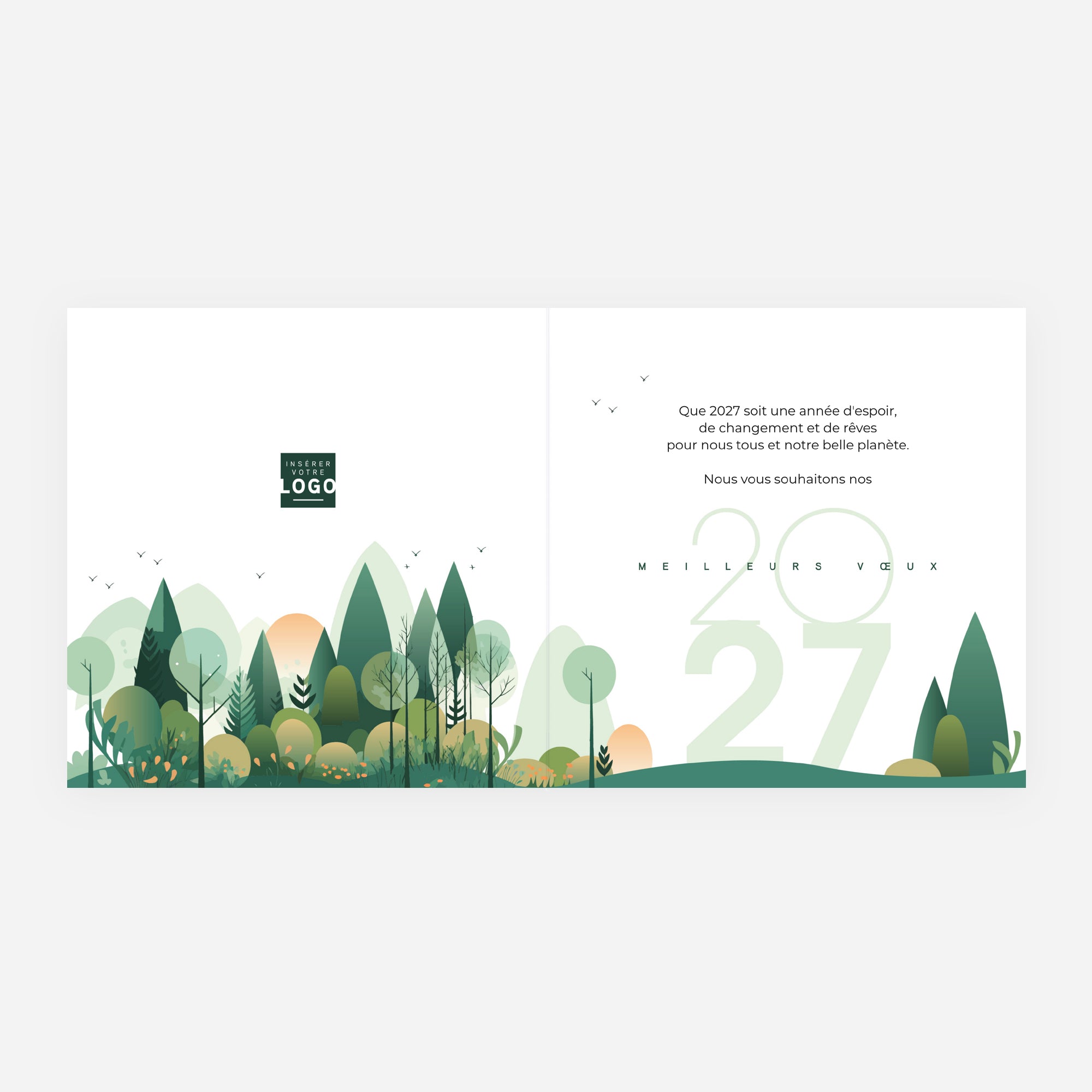 Forest graphik | Vœux professionnels • Carte de voeux • Carré double photo N° 2