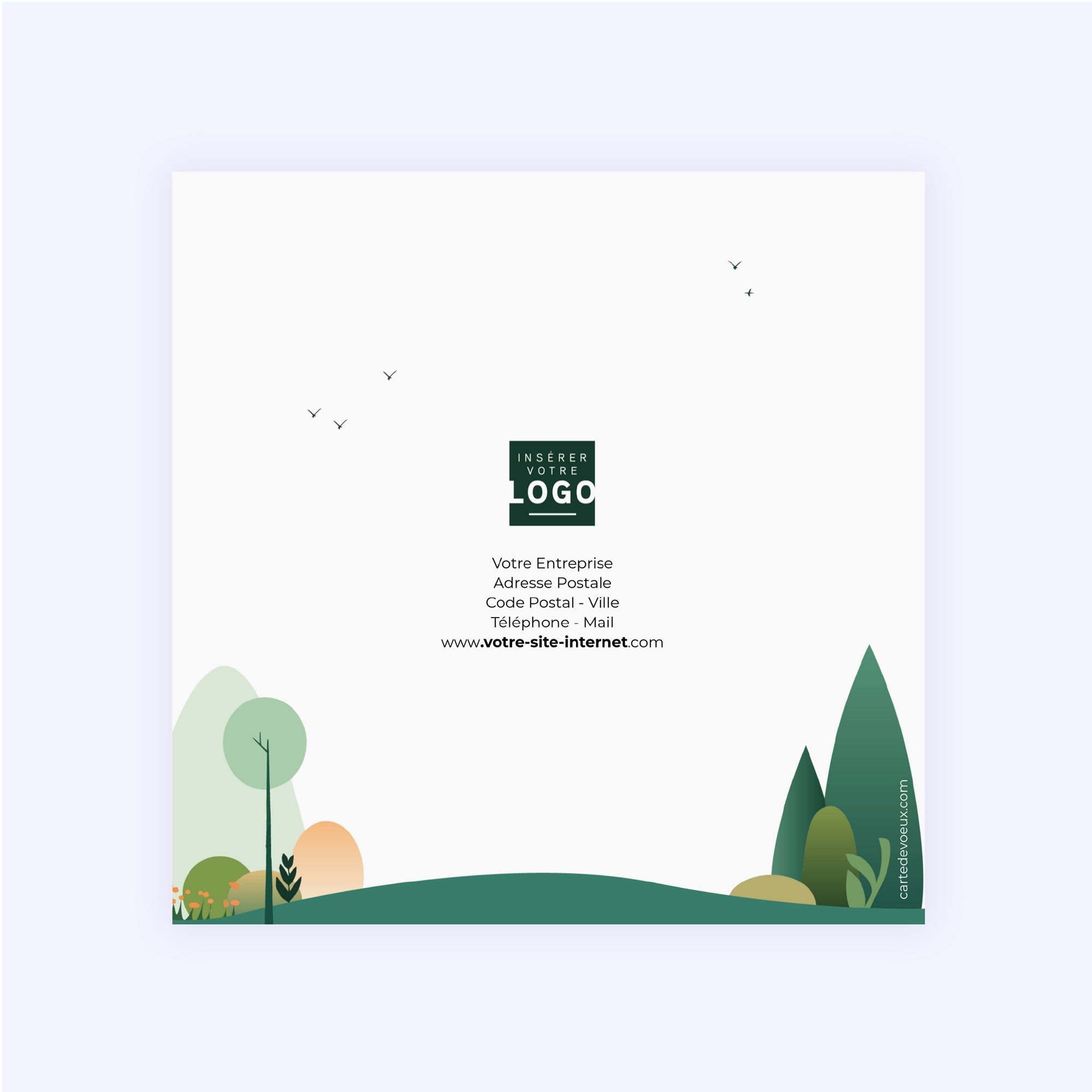 Forest graphik | Vœux professionnels • Carte de voeux • Carré double photo N° 3
