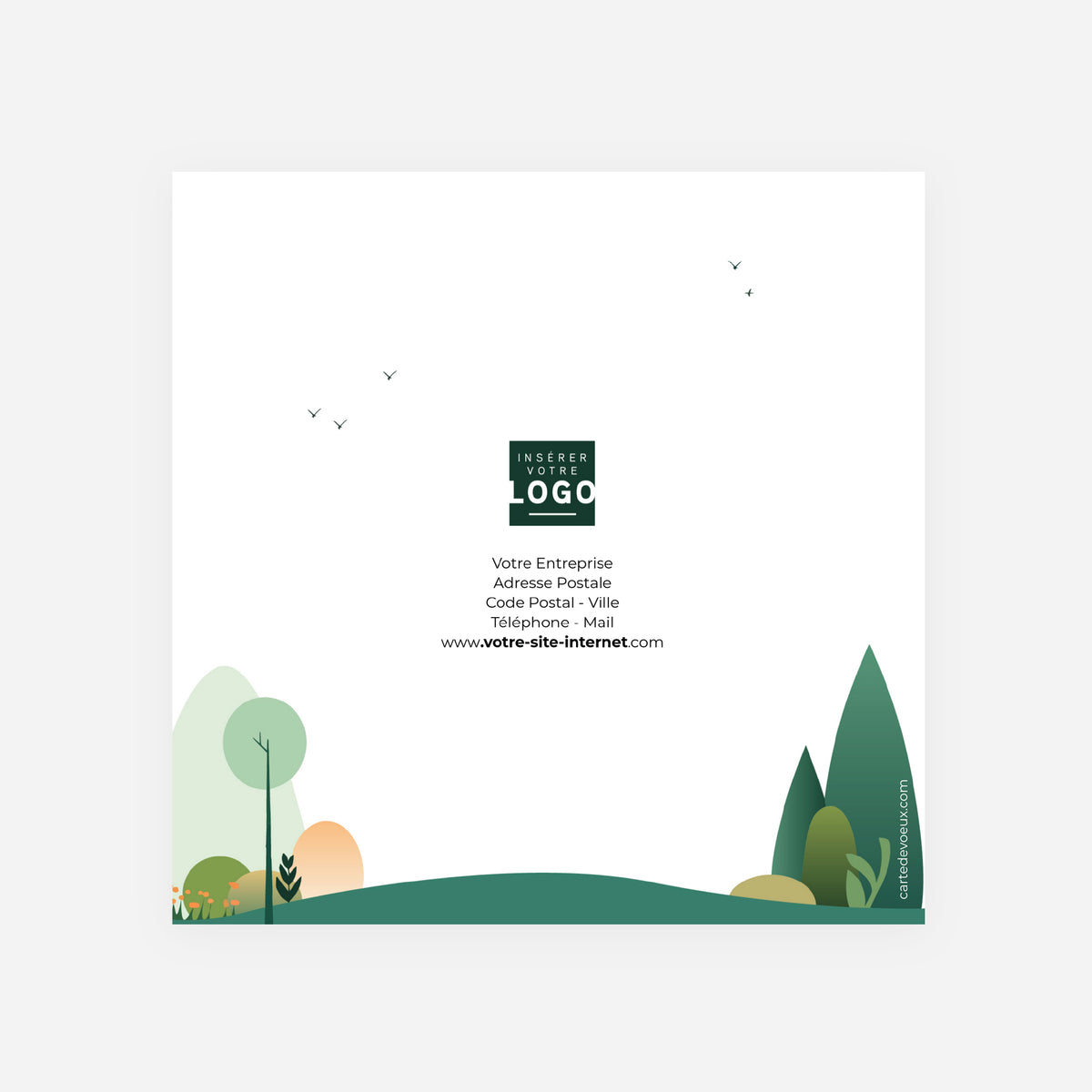 Forest graphik | Vœux professionnels • Carte de voeux • Carrée pliable photo N° 3