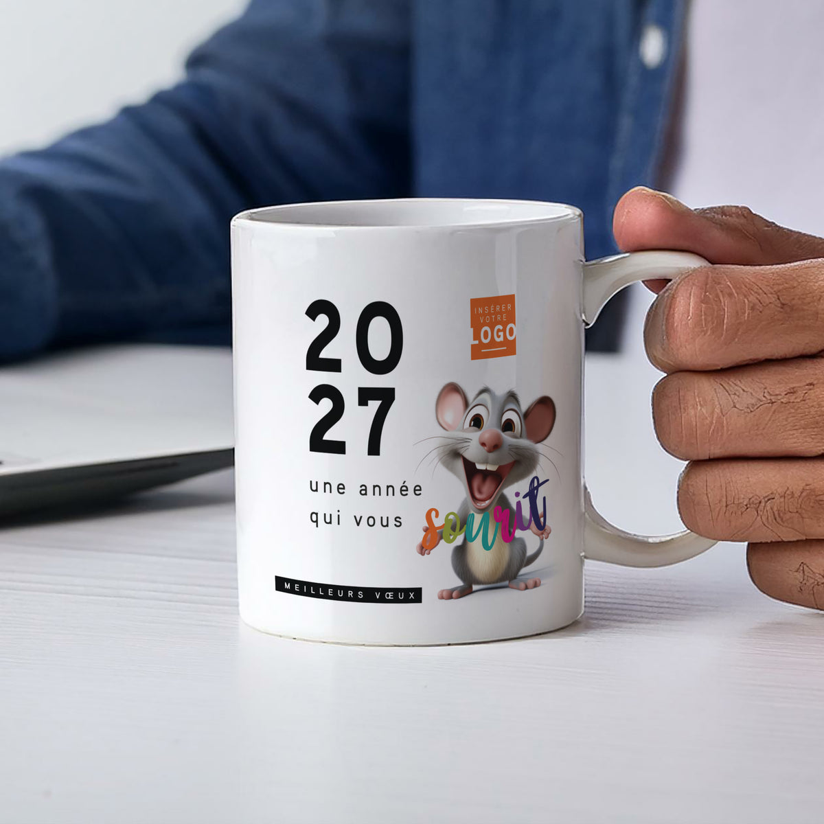 Souris | Cadeau entreprise • Mug • Ø 8 x 9,5 cm photo N° 2