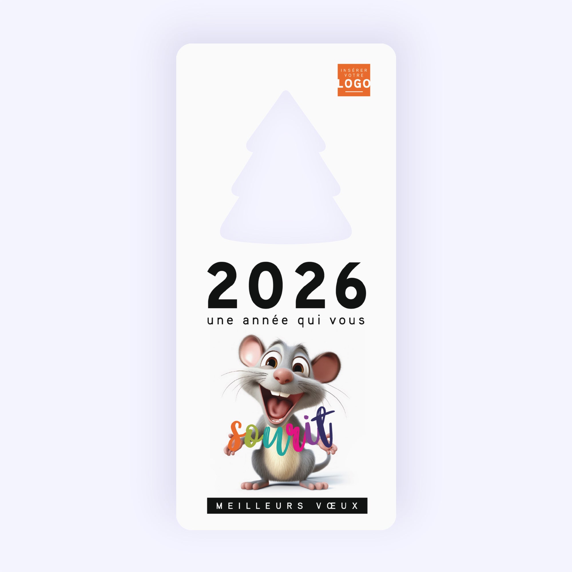 Souris | Vœux professionnels • Carte de voeux • Vertical sapin photo N° 1