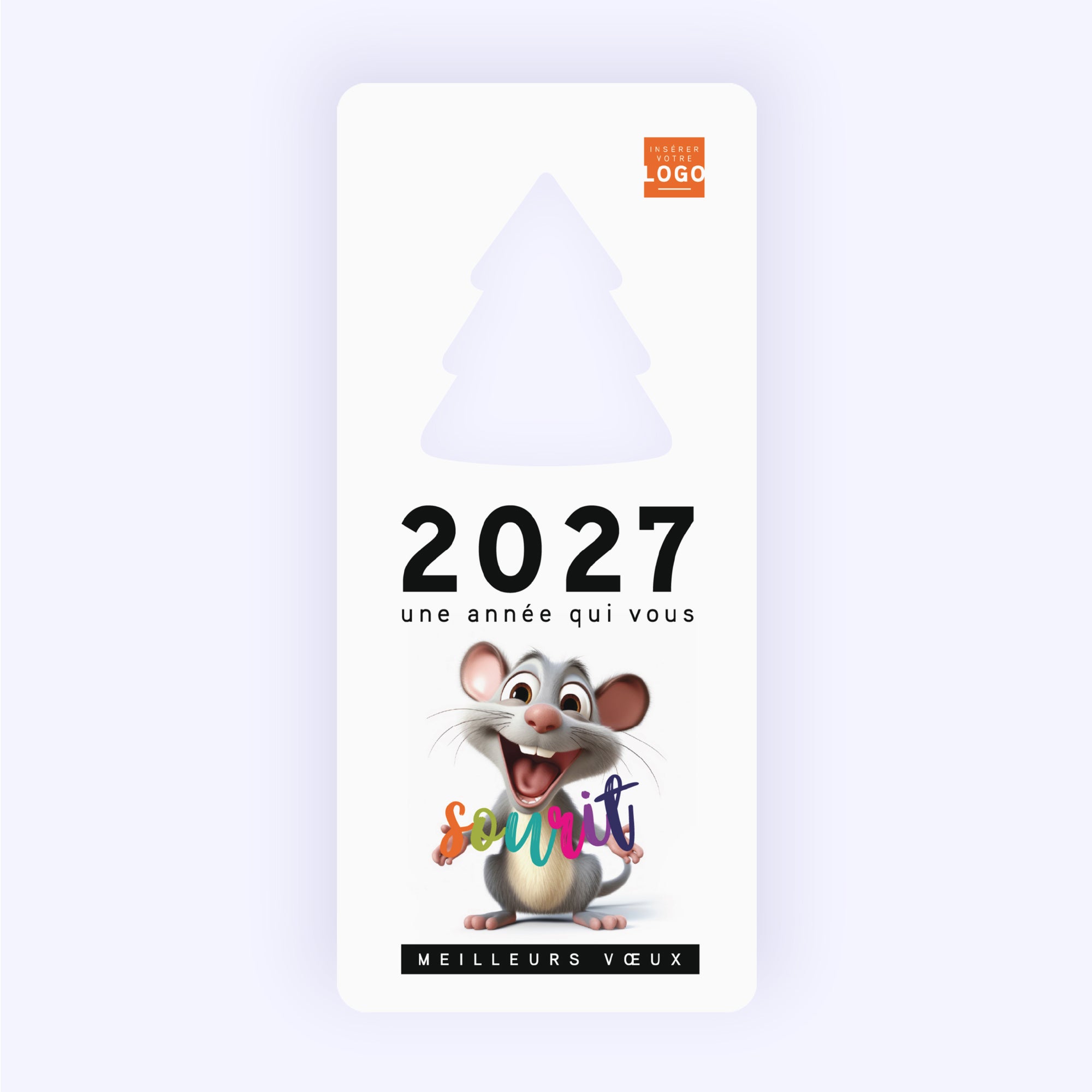 Souris | Vœux professionnels • Carte de voeux • Vertical sapin photo N° 1