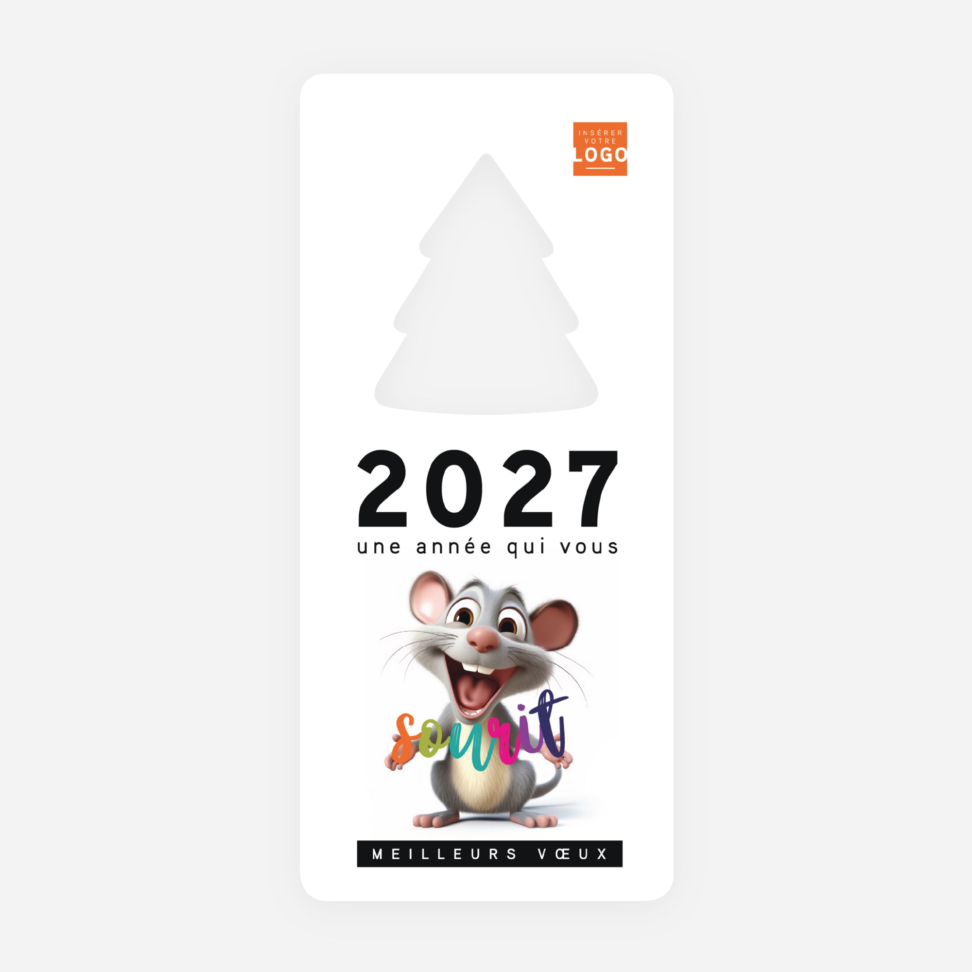 Souris | Vœux professionnels • Carte de voeux • Vertical sapin photo N° 1