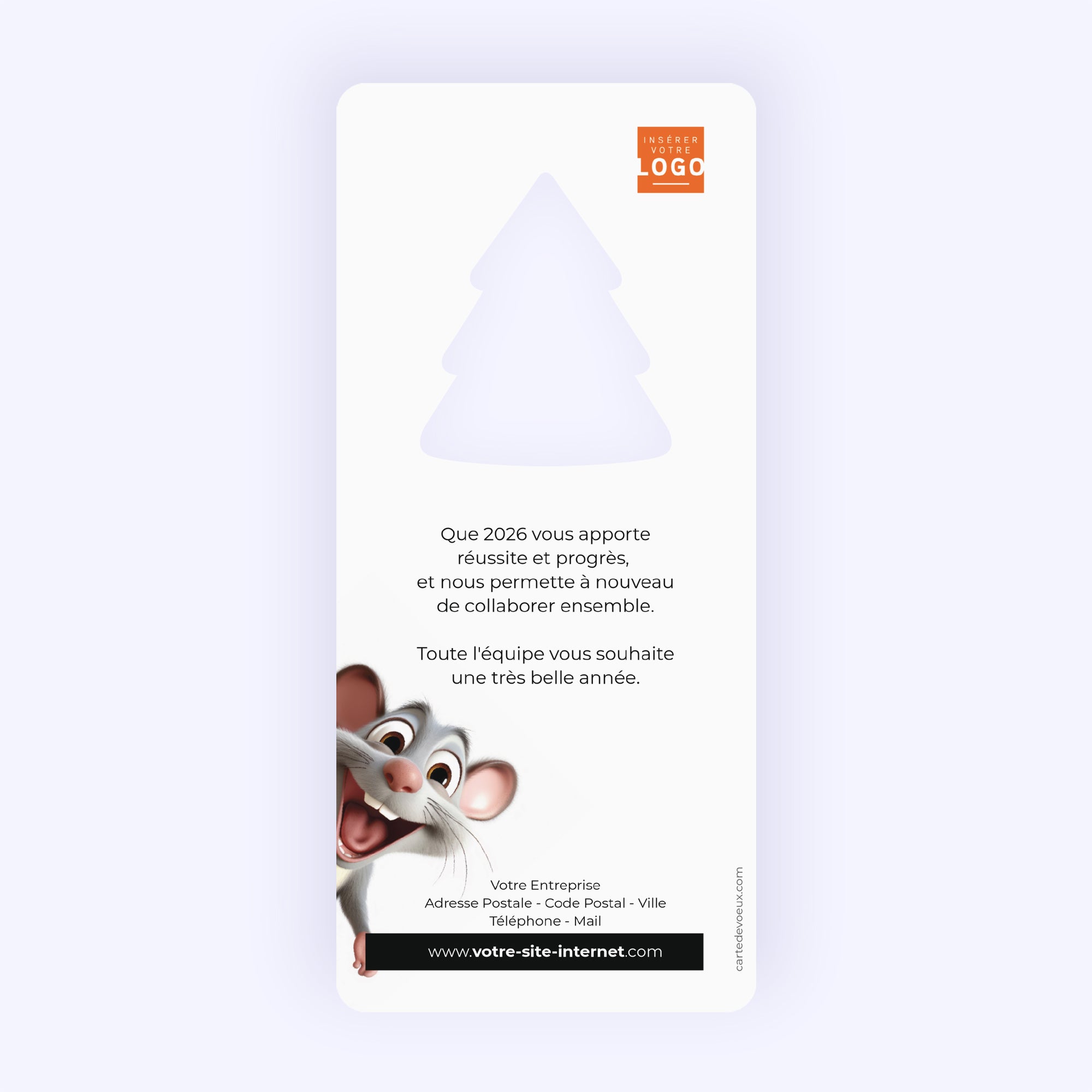 Souris | Vœux professionnels • Carte de voeux • Vertical sapin photo N° 2