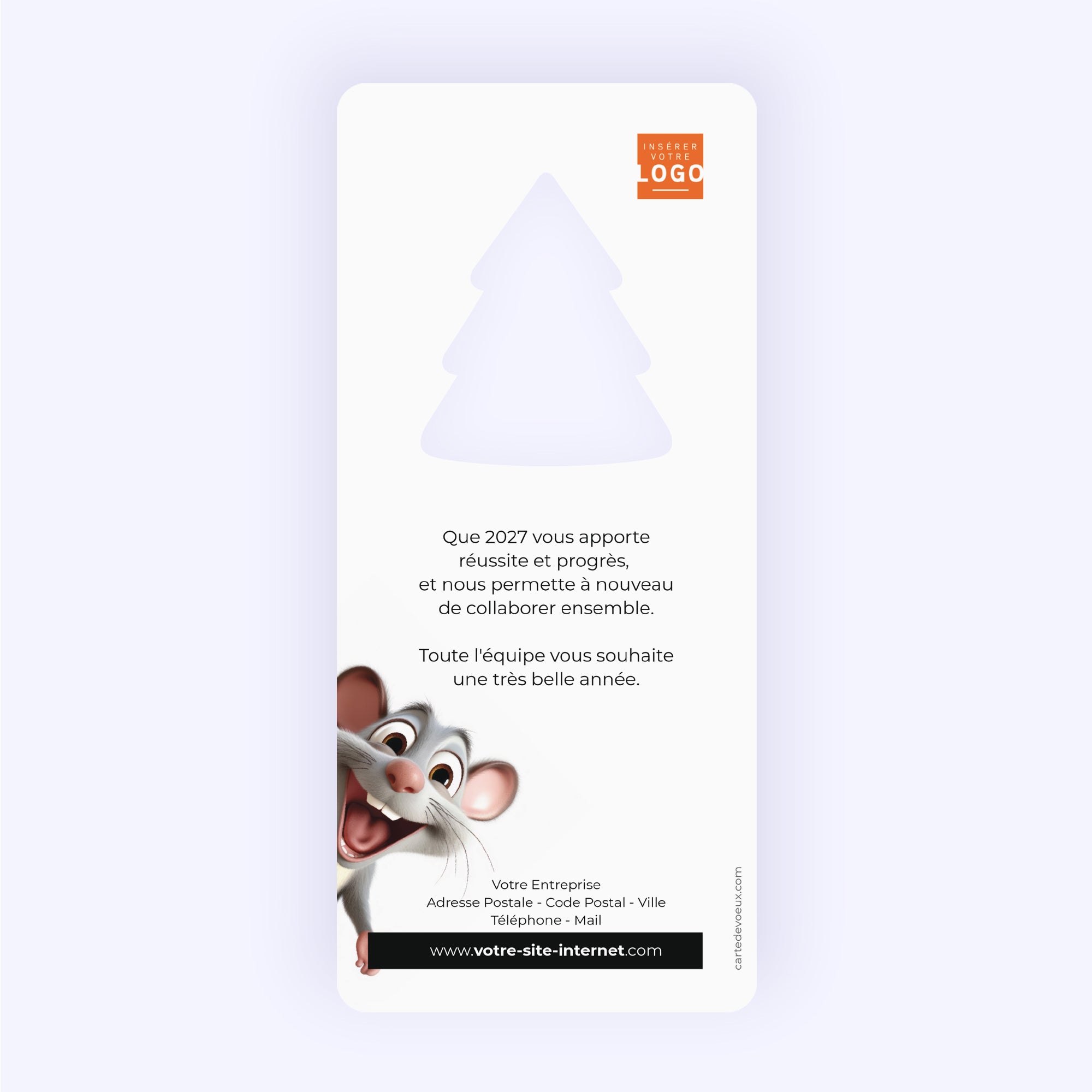 Souris | Vœux professionnels • Carte de voeux • Vertical sapin photo N° 2