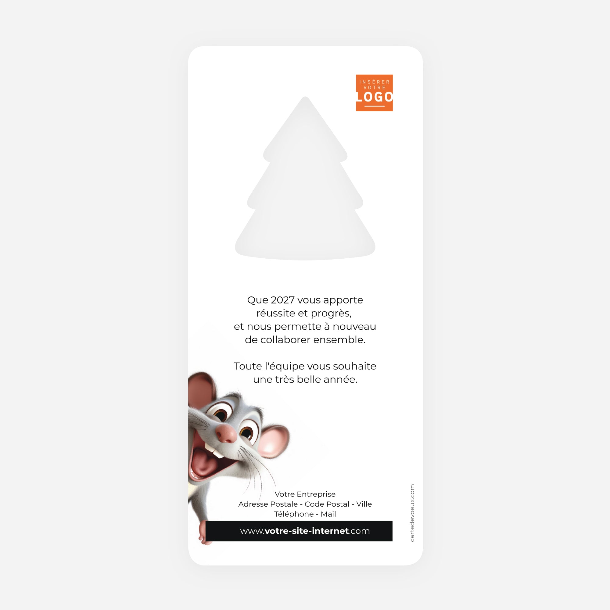 Souris | Vœux professionnels • Carte de voeux • Vertical sapin photo N° 2