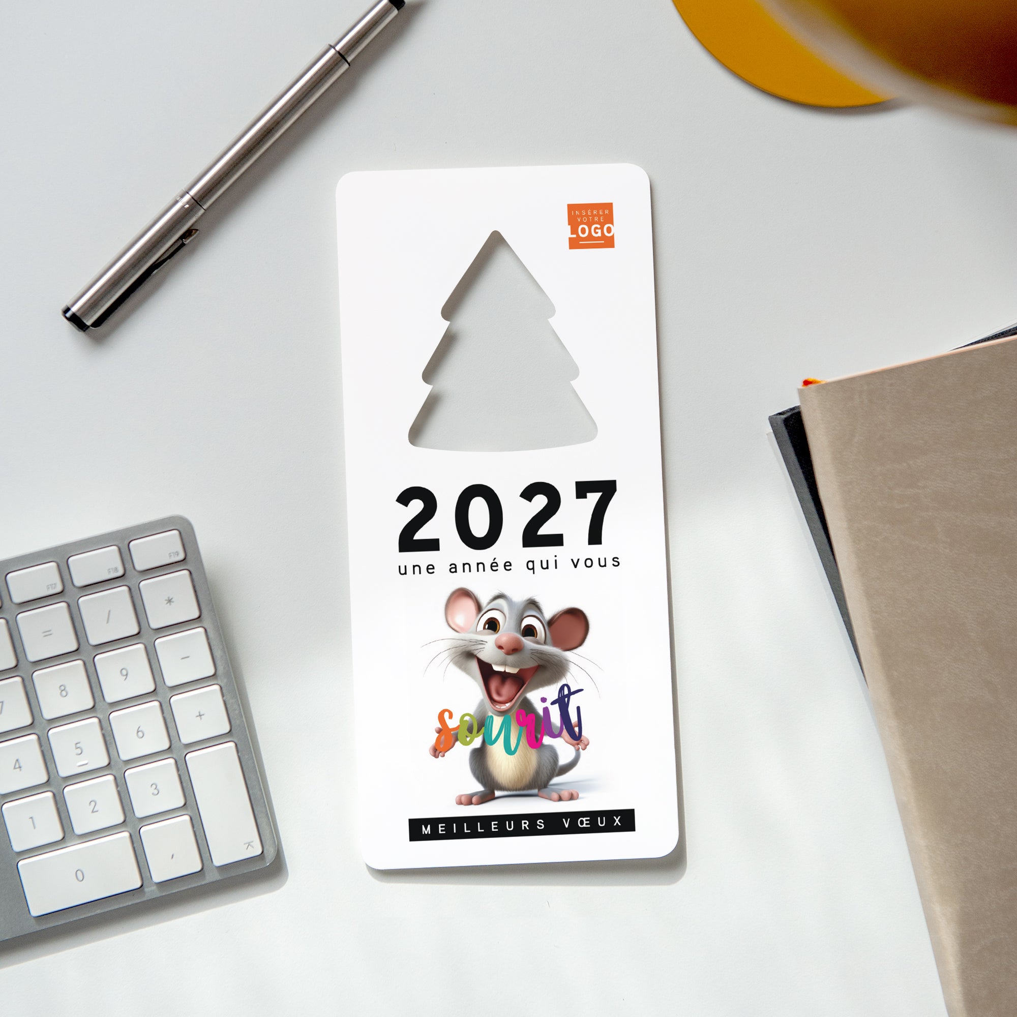 Souris | Vœux professionnels • Carte de voeux • Vertical sapin photo N° 4