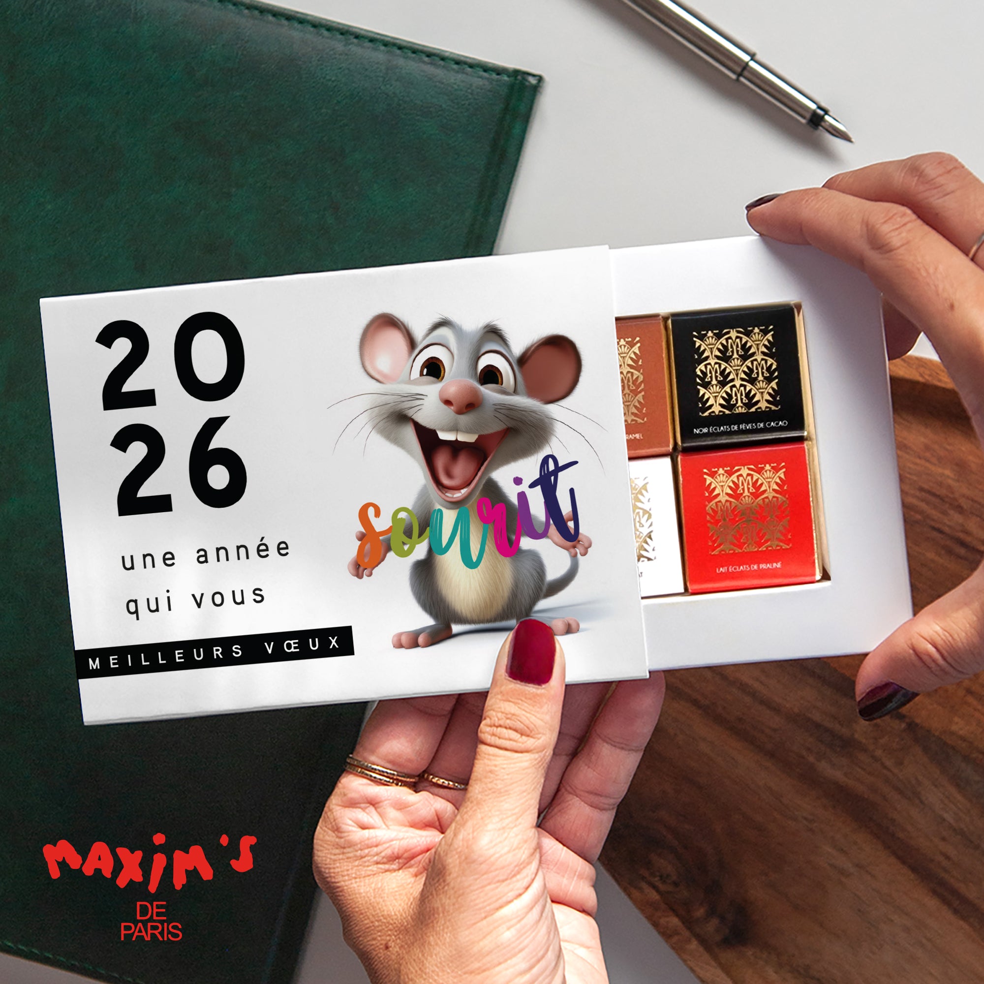 Souris | Vœux professionnels • Boite chocolat personnalisée • Maxim's de Paris photo N° 1