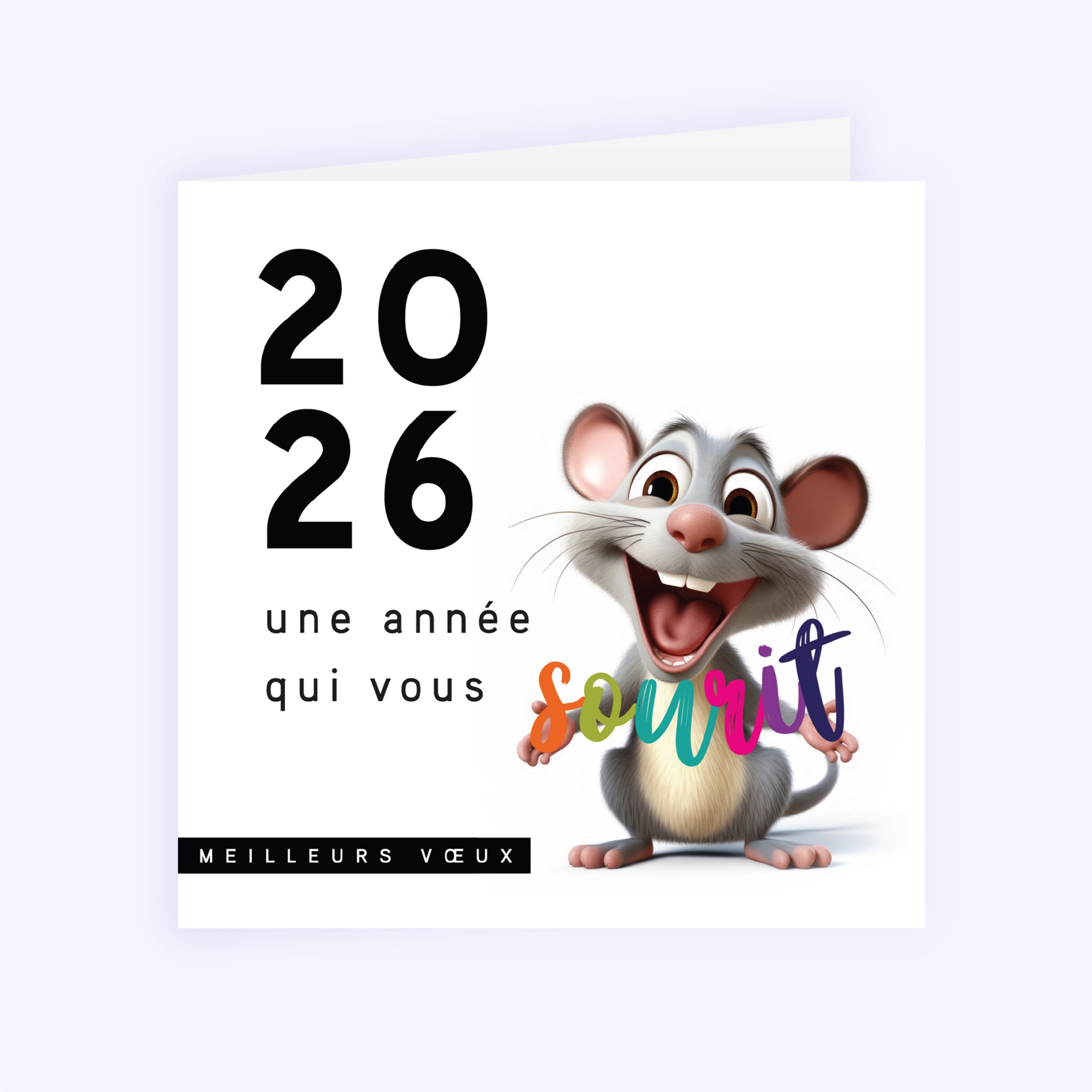 Souris | Vœux professionnels • Carte de voeux • Carré double photo N° 1