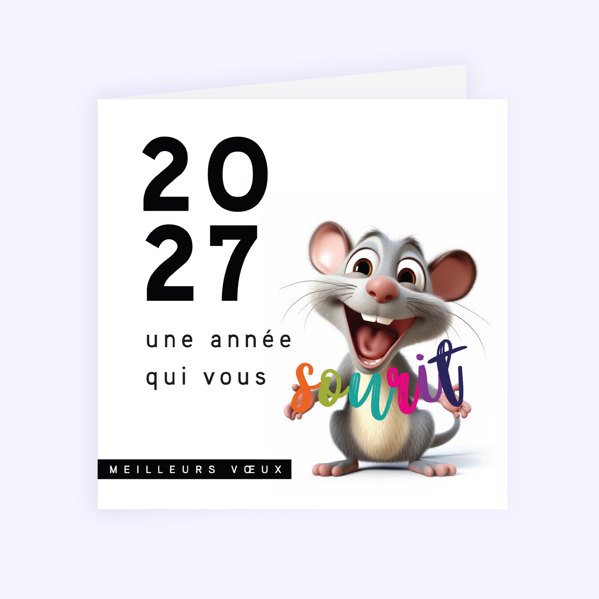 Souris | Vœux professionnels • Carte de voeux • Carré double photo N° 1