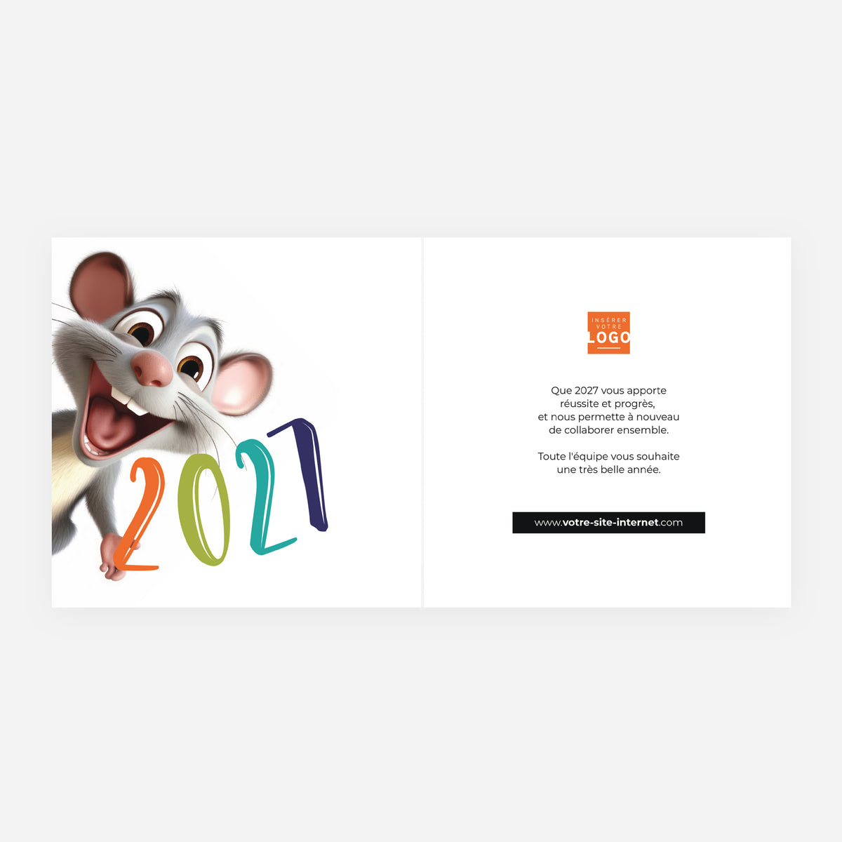 Souris | Vœux professionnels • Carte de voeux • Carrée pliable photo N° 2