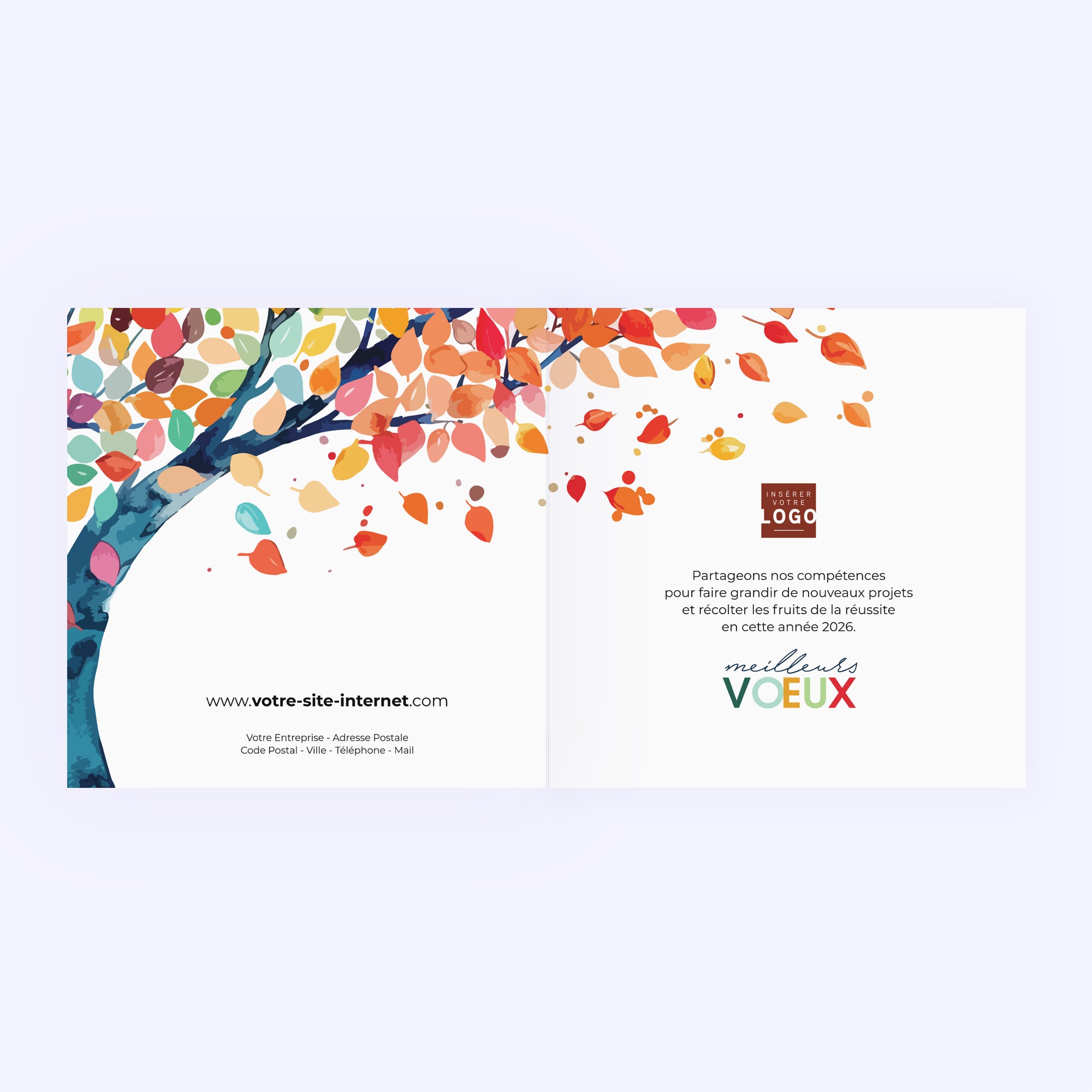 Arbre à vœux | Vœux professionnels • Carte de voeux • Carré double photo N° 2