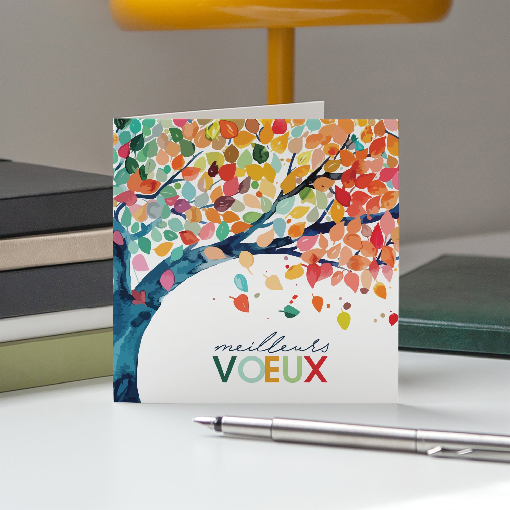Arbre à vœux | Vœux professionnels • Carte de voeux • Carré double photo N° 5