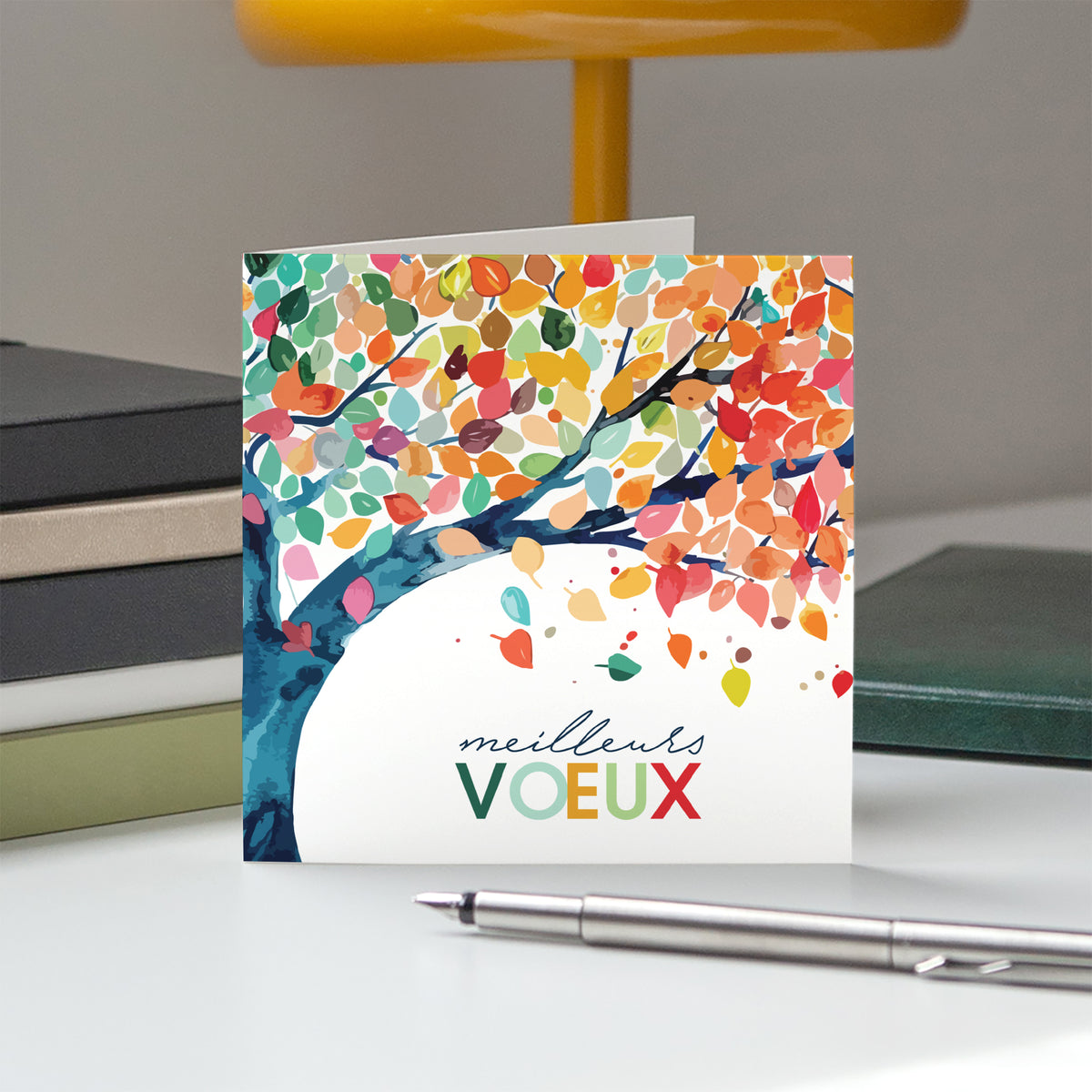 Arbre à vœux | Vœux professionnels • Carte de voeux • Carré double photo N° 5
