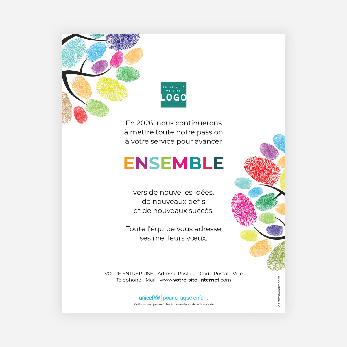 L'arbre aux empreintes | Vœux professionnels • Carte virtuelle • eCard Image photo N° 1