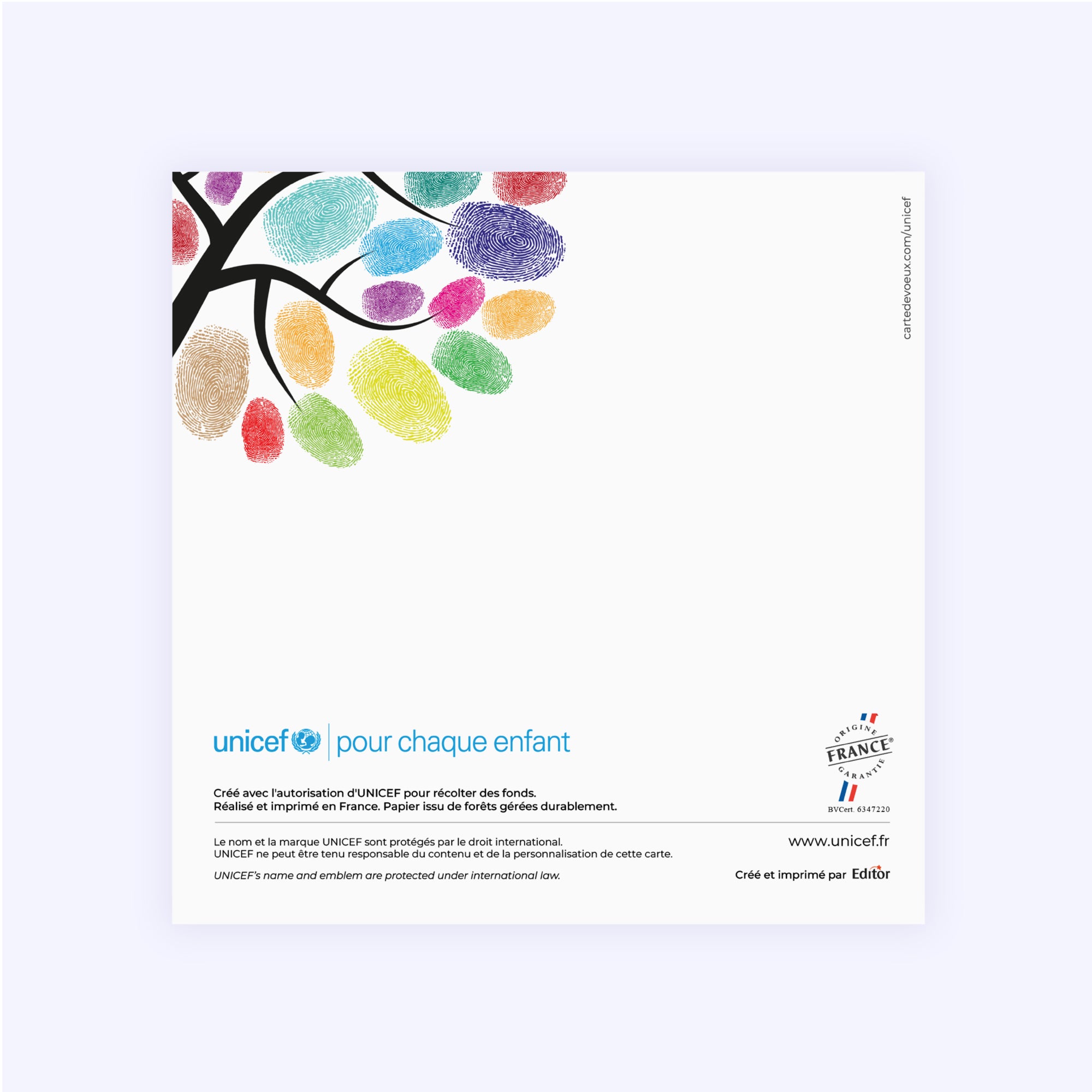 L'arbre aux empreintes | Vœux professionnels • Carte de voeux • Carré double photo N° 3