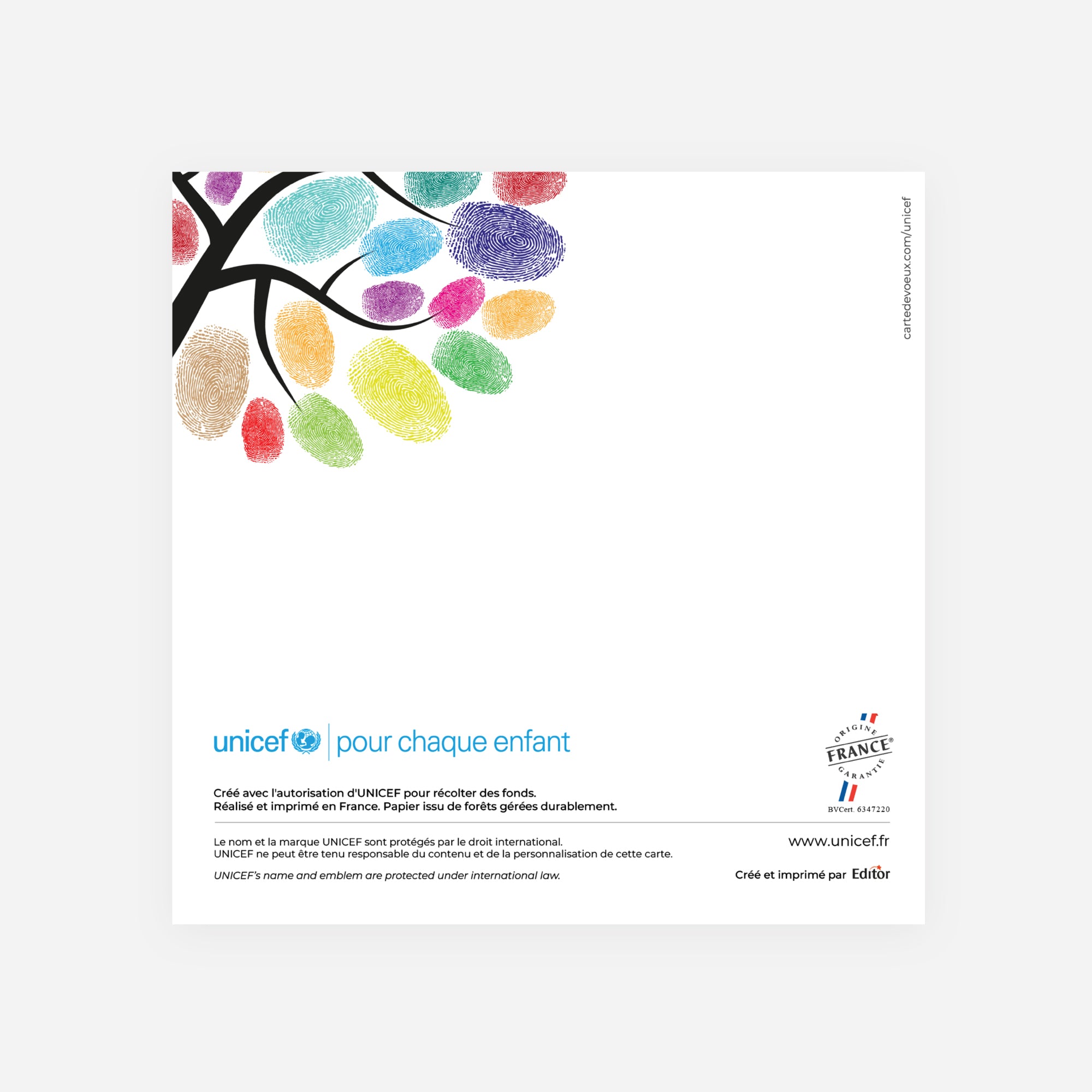 L'arbre aux empreintes | Vœux professionnels • Carte de voeux • Carré double photo N° 3