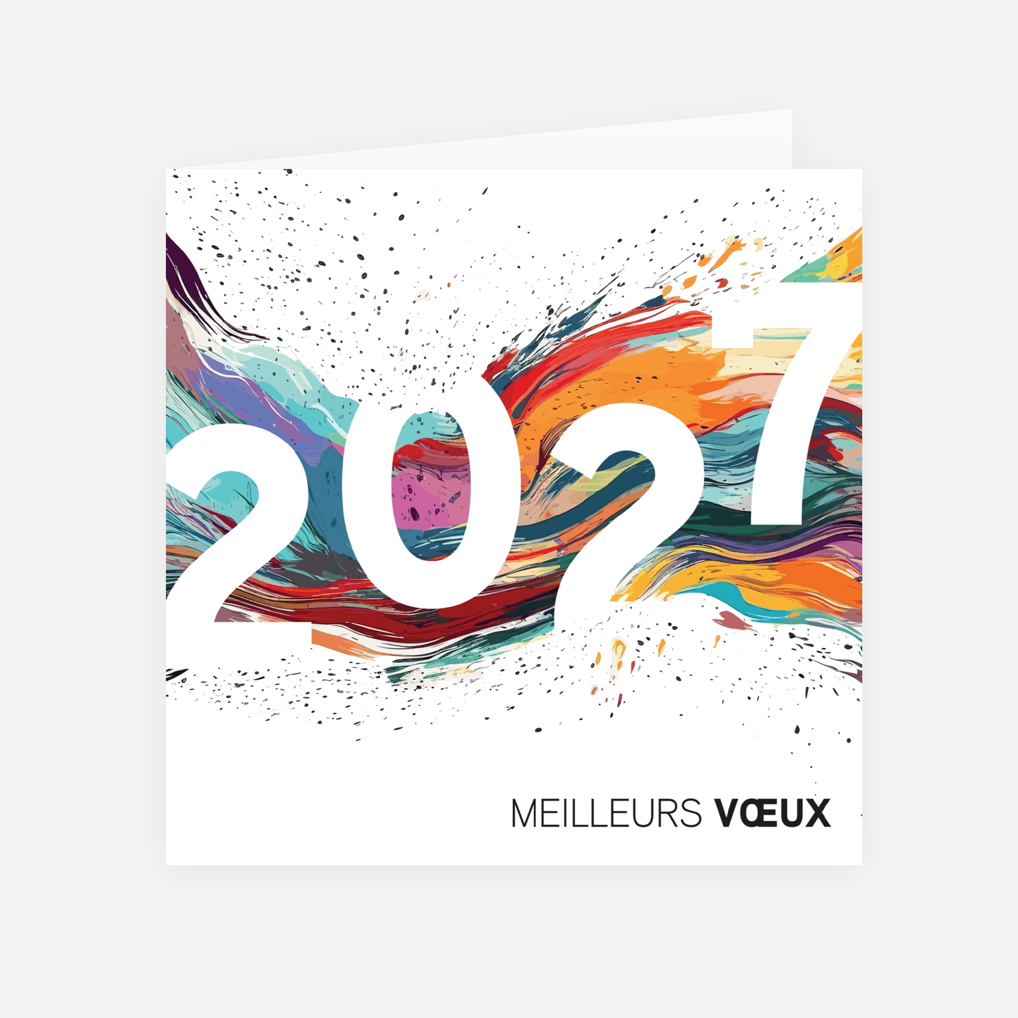 Eclats de couleurs | Vœux professionnels • Carte de voeux • Carré double photo N° 1