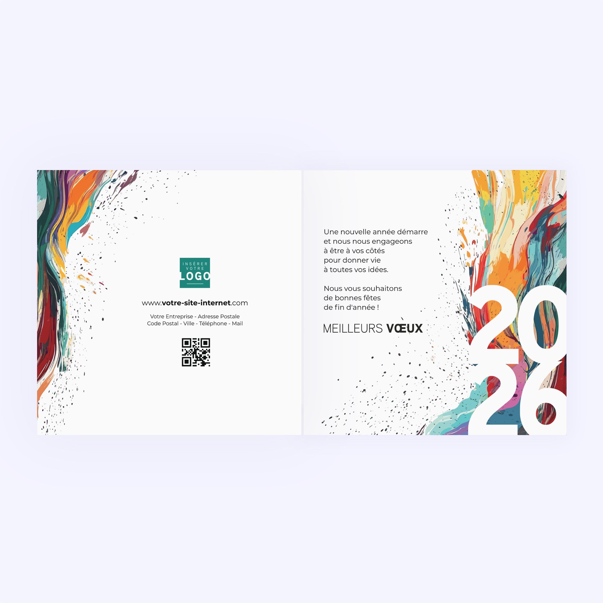 Eclats de couleurs | Vœux professionnels • Carte de voeux • Carré double photo N° 2