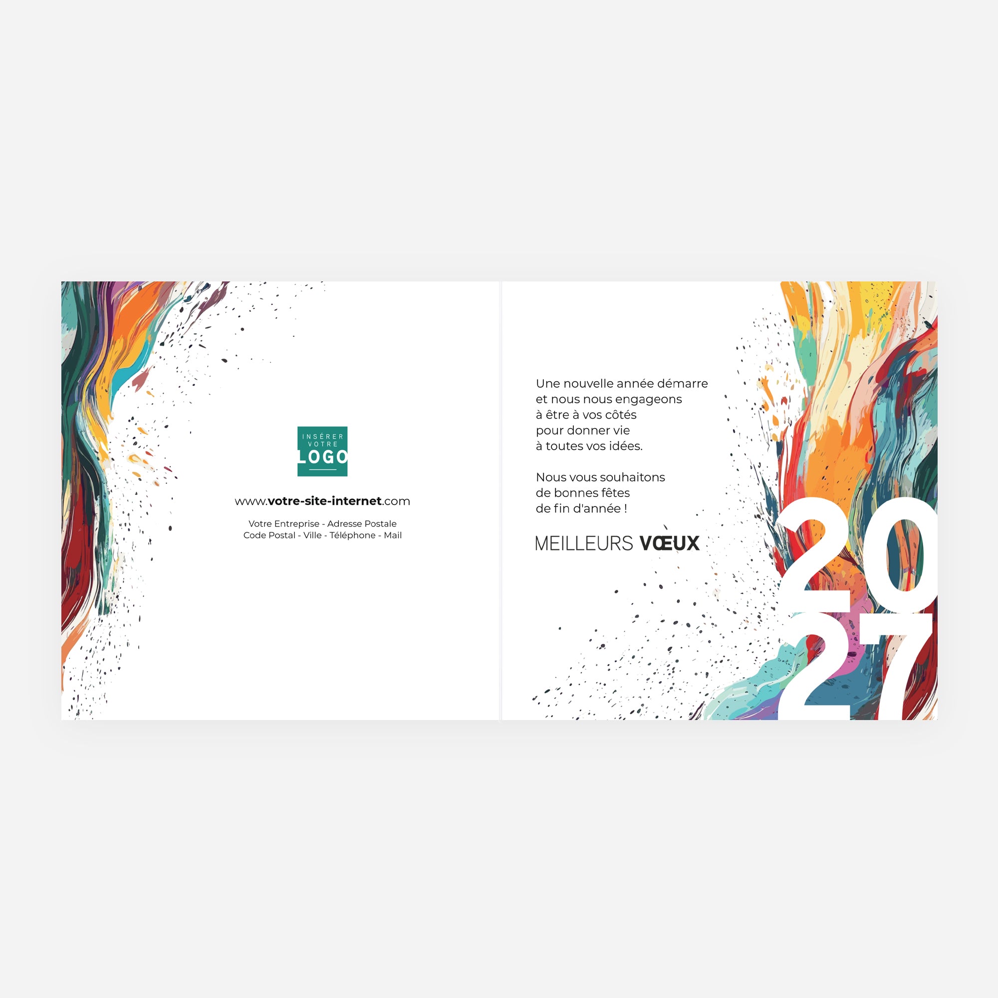 Eclats de couleurs | Vœux professionnels • Carte de voeux • Carré double photo N° 2