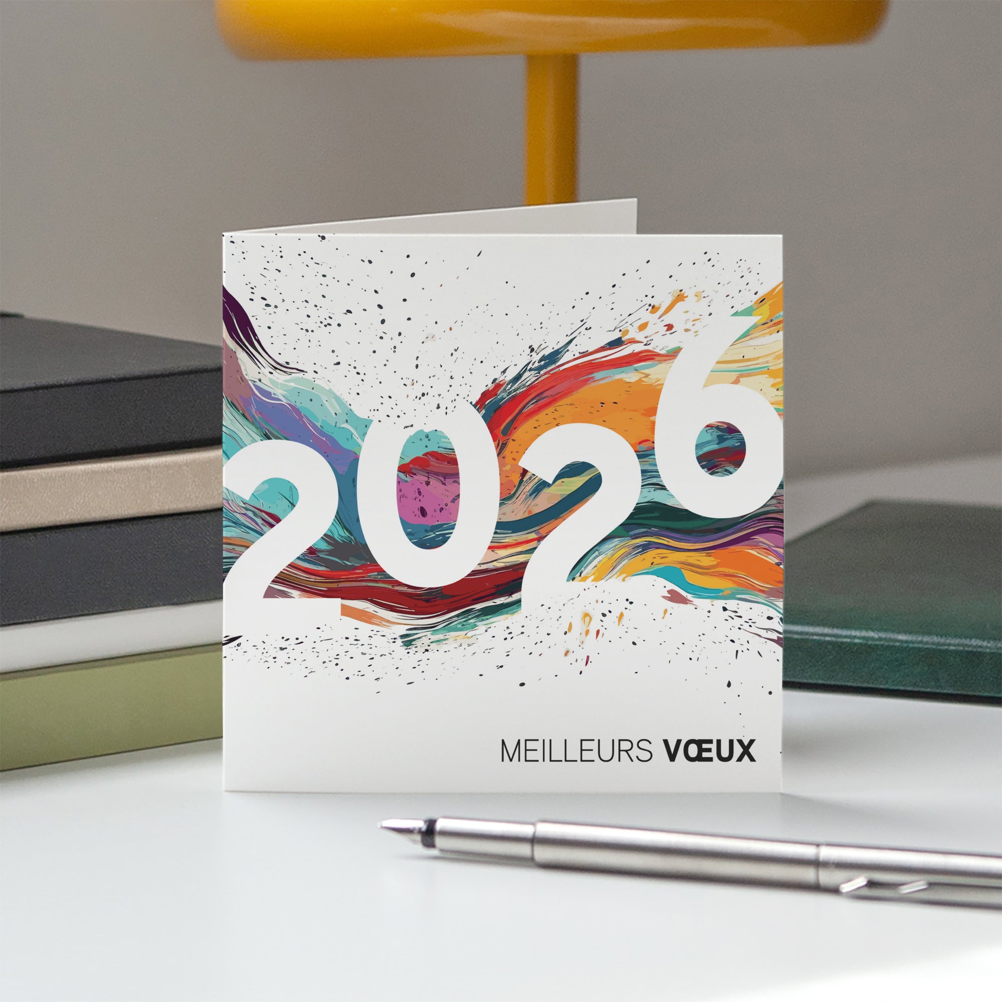 Eclats de couleurs | Vœux professionnels • Carte de voeux • Carré double photo N° 5